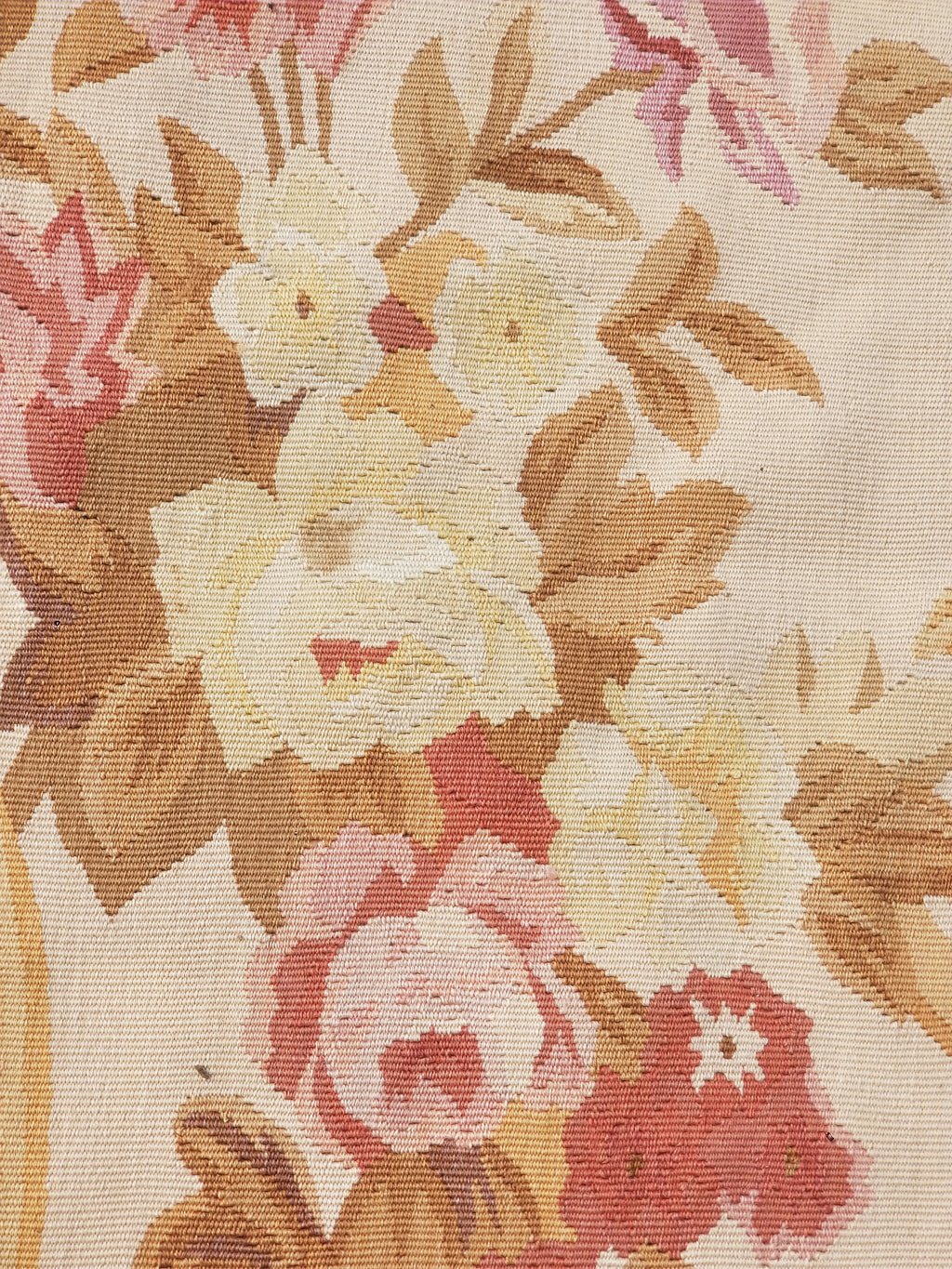 Vintage Handwoven French Aubusson Baroque Floral Wool Area Rug 372x264cm