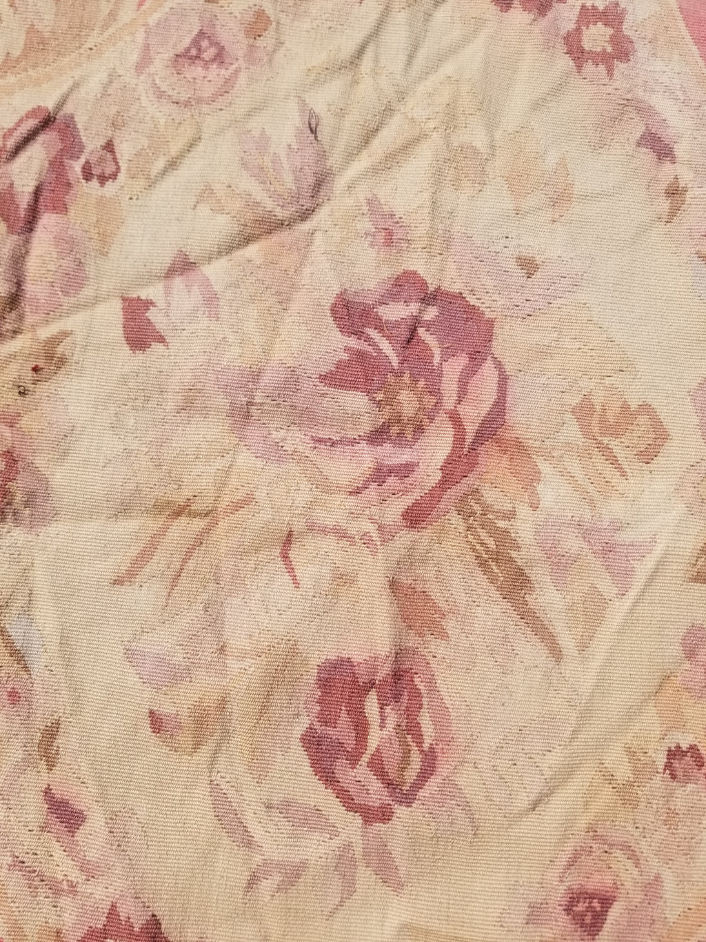 Antique Handwoven French Aubusson Ornate Floral Wool Rug 151x90cm