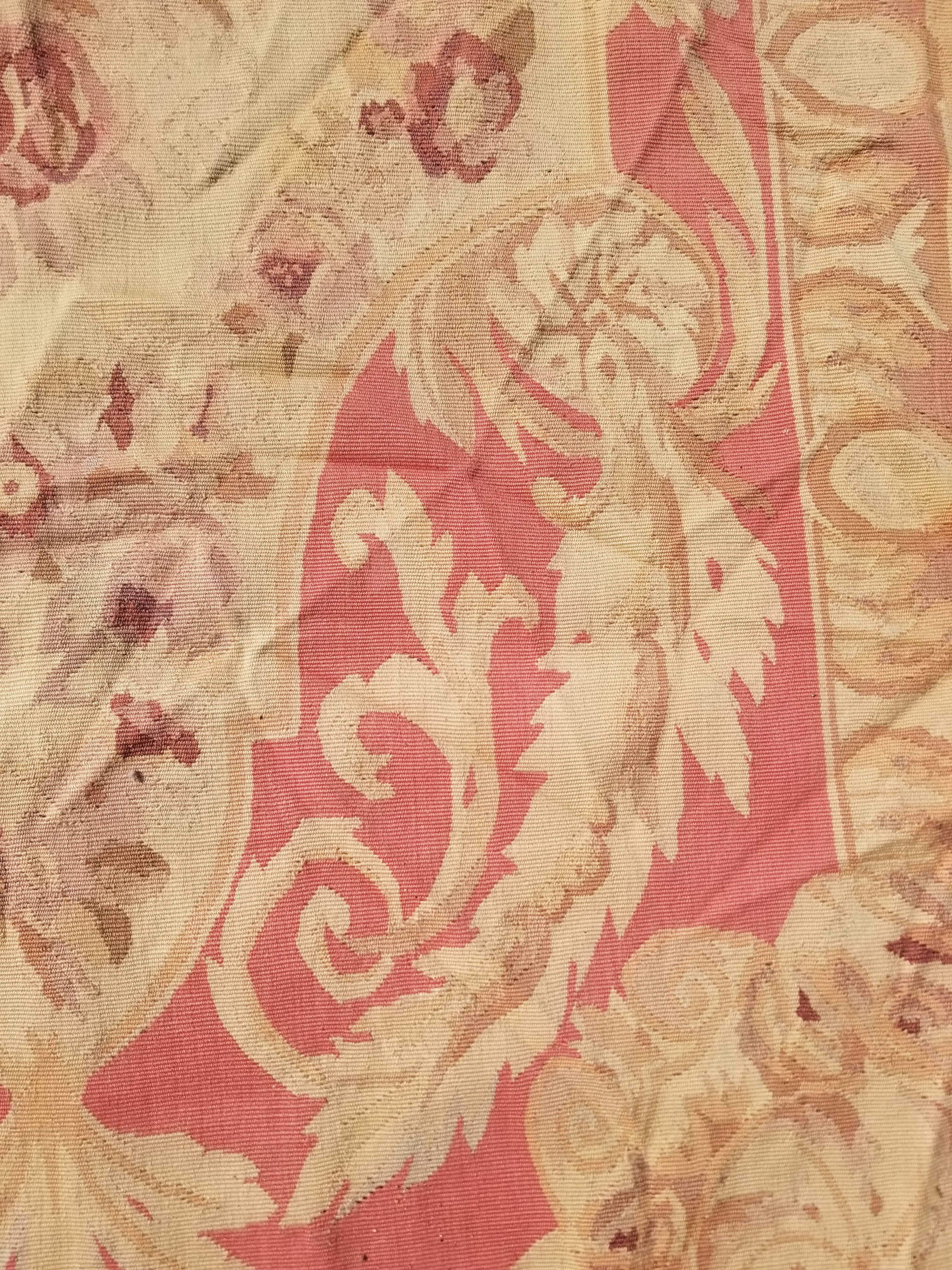 Antique Handwoven French Aubusson Ornate Floral Wool Rug 151x90cm
