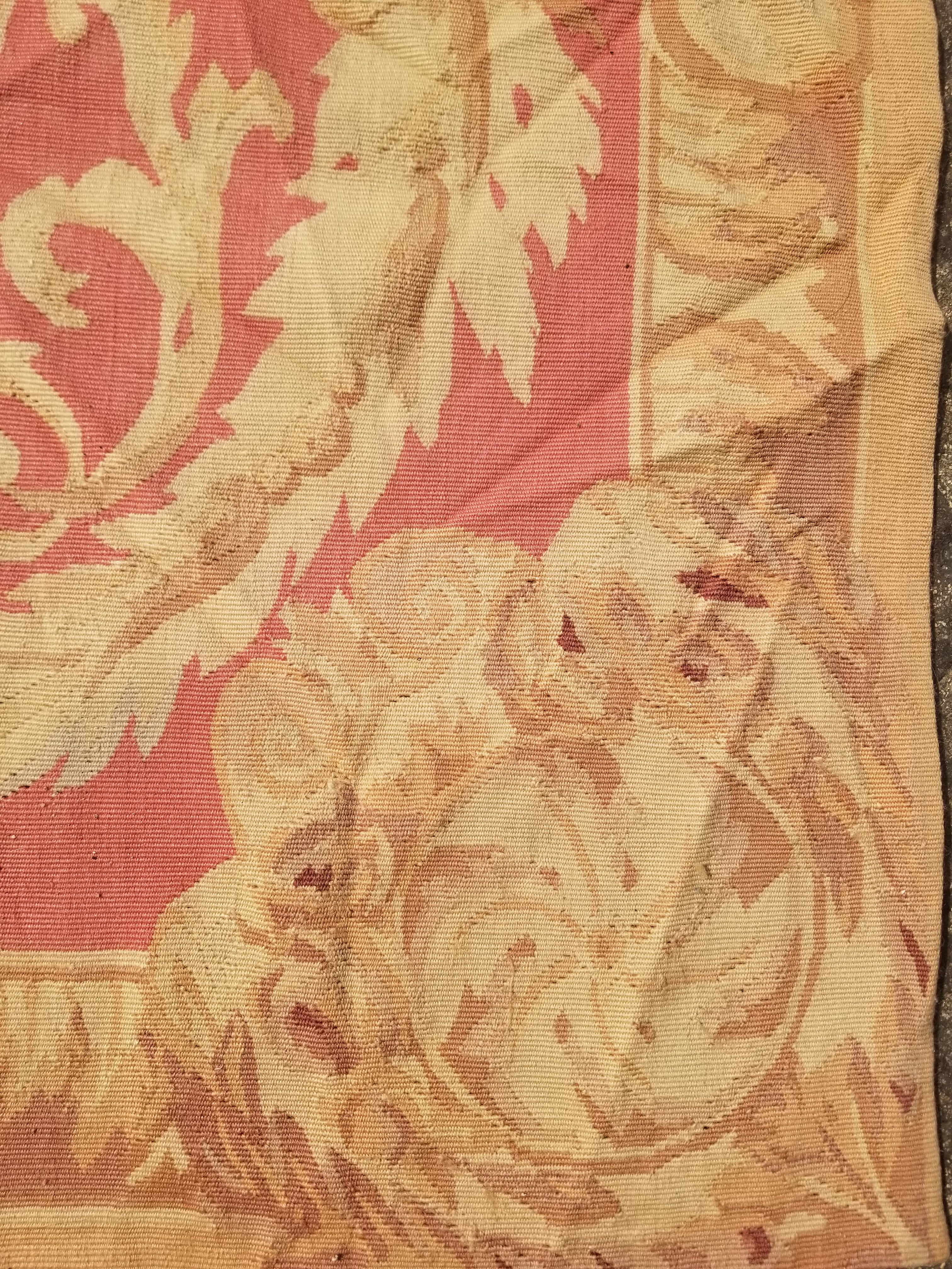 Antique Handwoven French Aubusson Ornate Floral Wool Rug 151x90cm