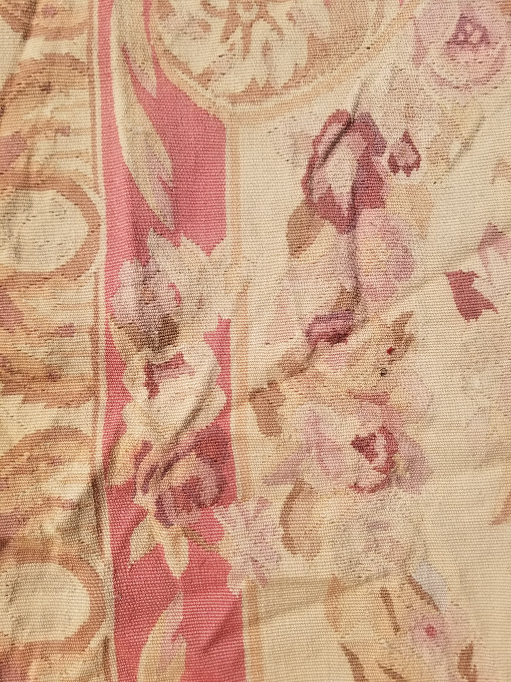 Antique Handwoven French Aubusson Ornate Floral Wool Rug 151x90cm