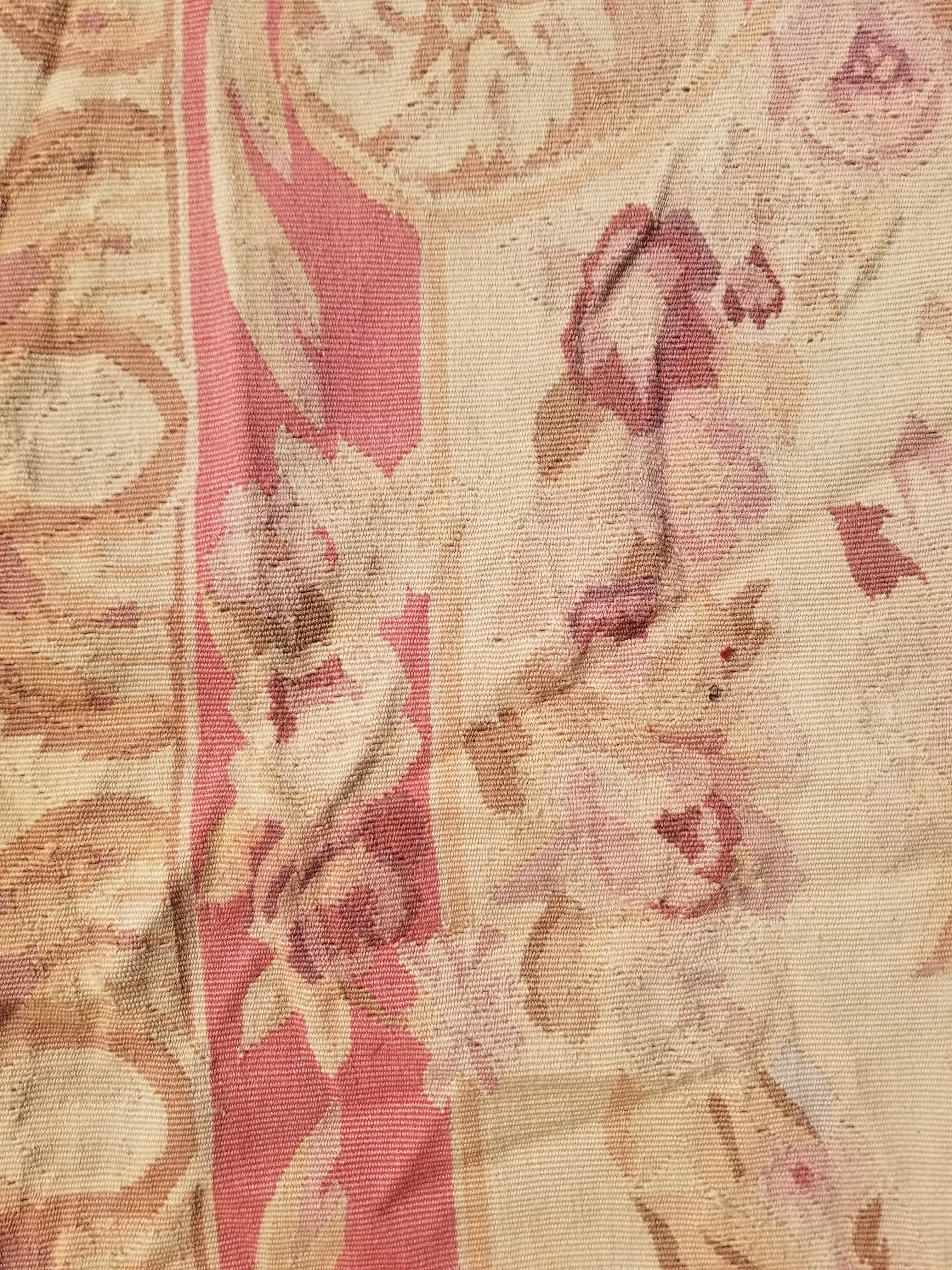 Antique Handwoven French Aubusson Ornate Floral Wool Rug 151x90cm