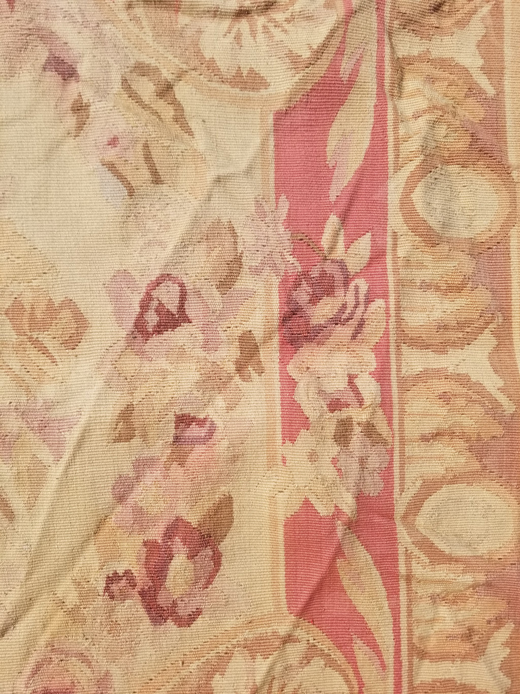 Antique Handwoven French Aubusson Ornate Floral Wool Rug 151x90cm