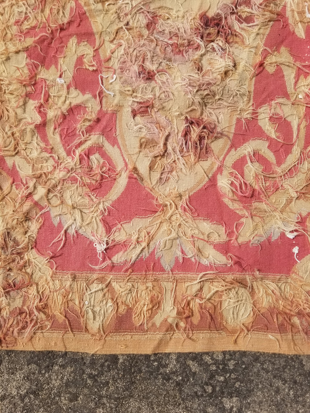 Antique Handwoven French Aubusson Ornate Floral Wool Rug 151x90cm