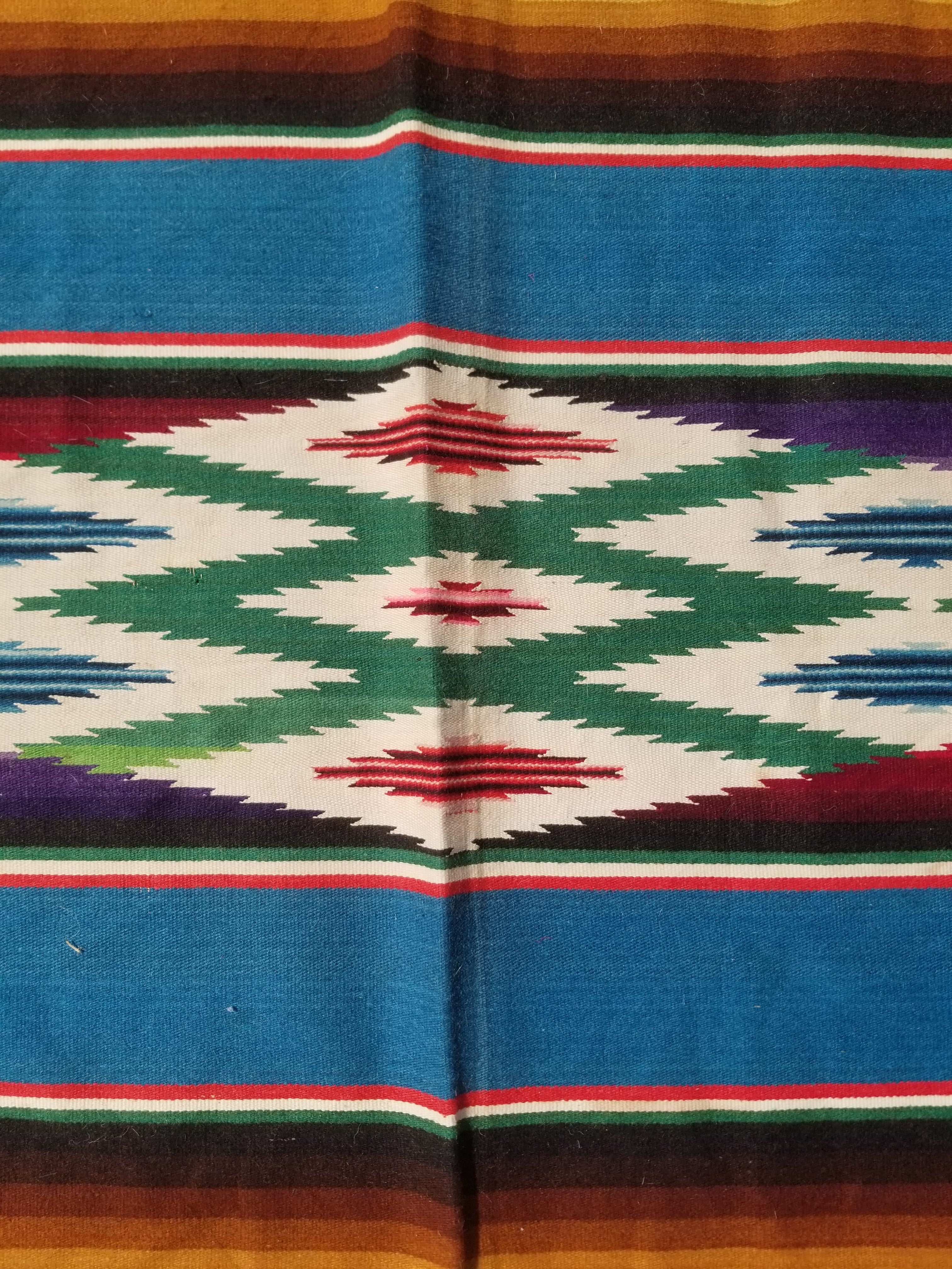 Vintage Traditional Handwoven Mexican Saltillo Serape Wool Kilim 239x164cm