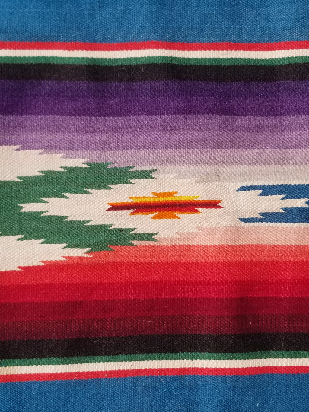Vintage Traditional Handwoven Mexican Saltillo Serape Wool Kilim 239x164cm