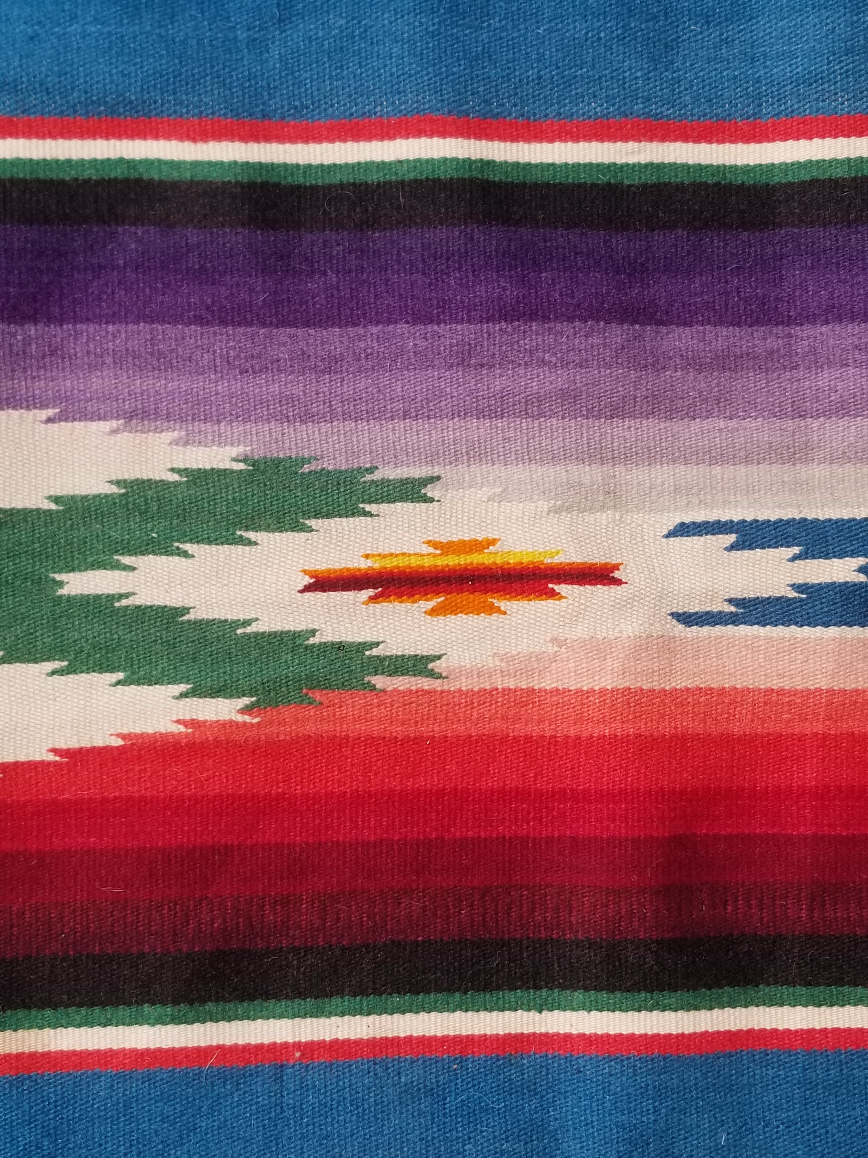 Vintage Traditional Handwoven Mexican Saltillo Serape Wool Kilim 239x164cm