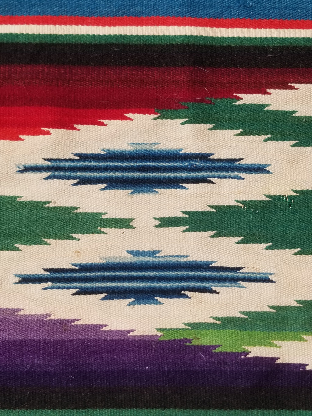 Vintage Traditional Handwoven Mexican Saltillo Serape Wool Kilim 239x164cm