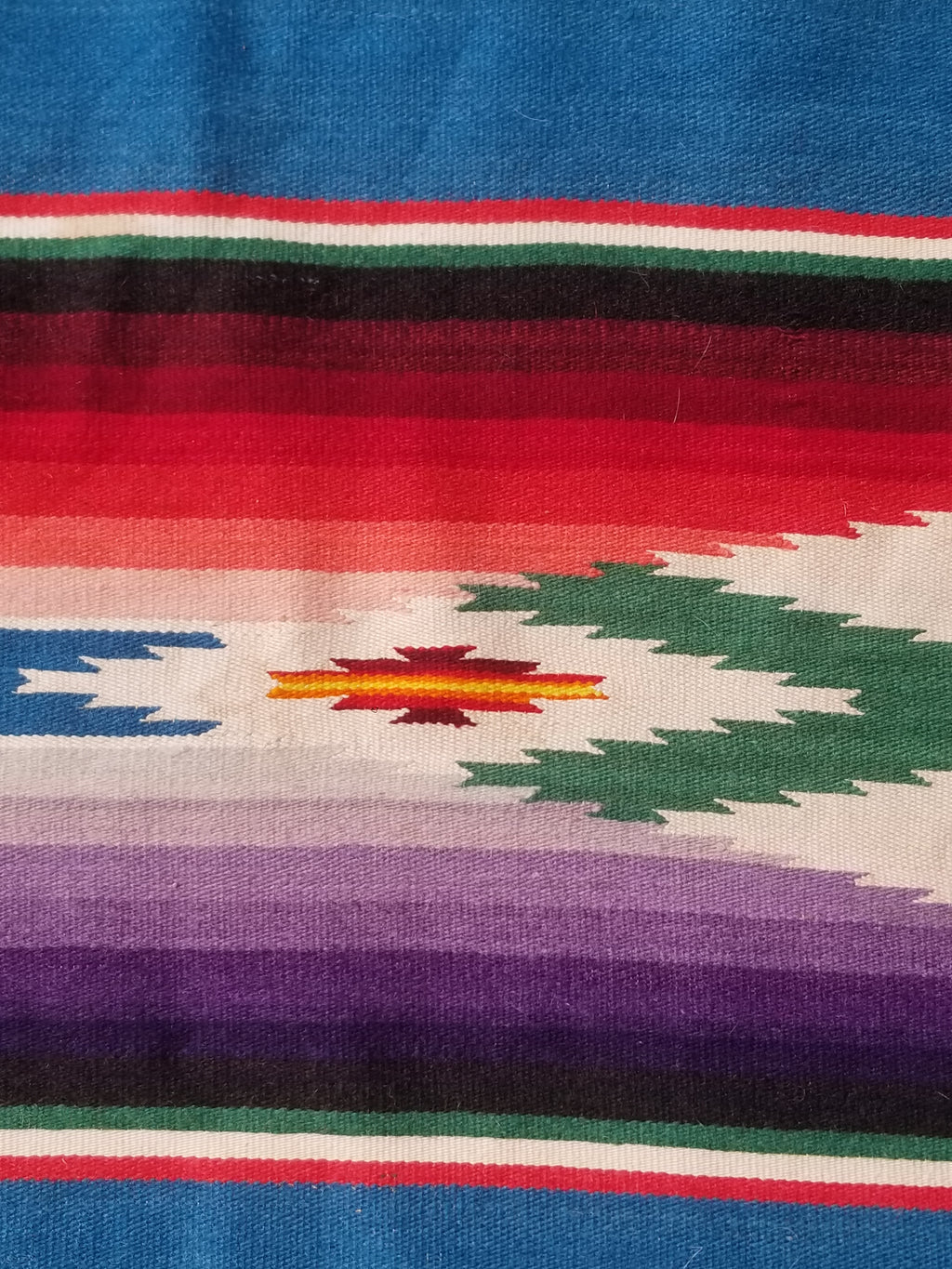 Vintage Traditional Handwoven Mexican Saltillo Serape Wool Kilim 239x164cm
