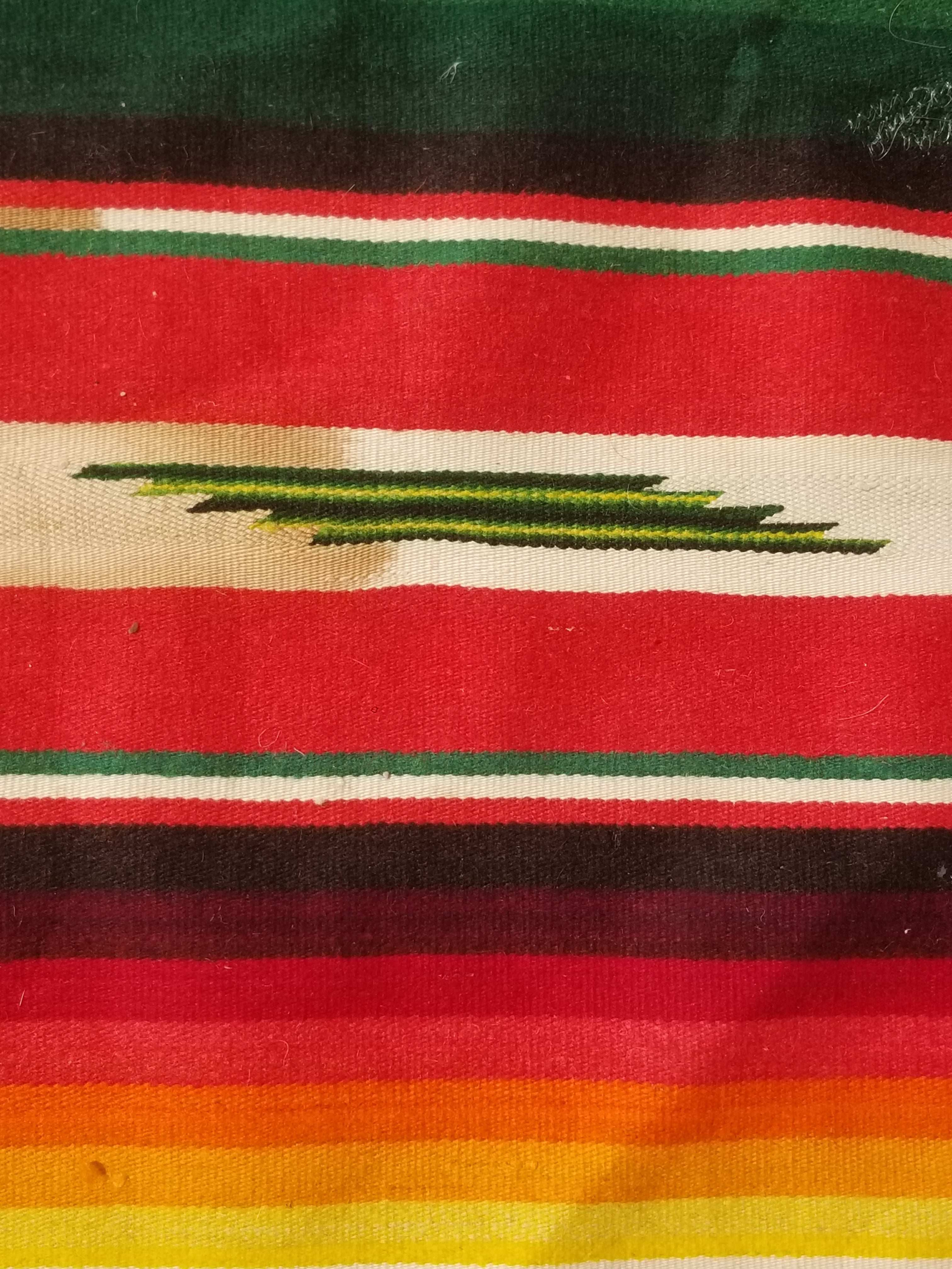 Vintage Traditional Handwoven Mexican Saltillo Serape Wool Kilim 239x164cm