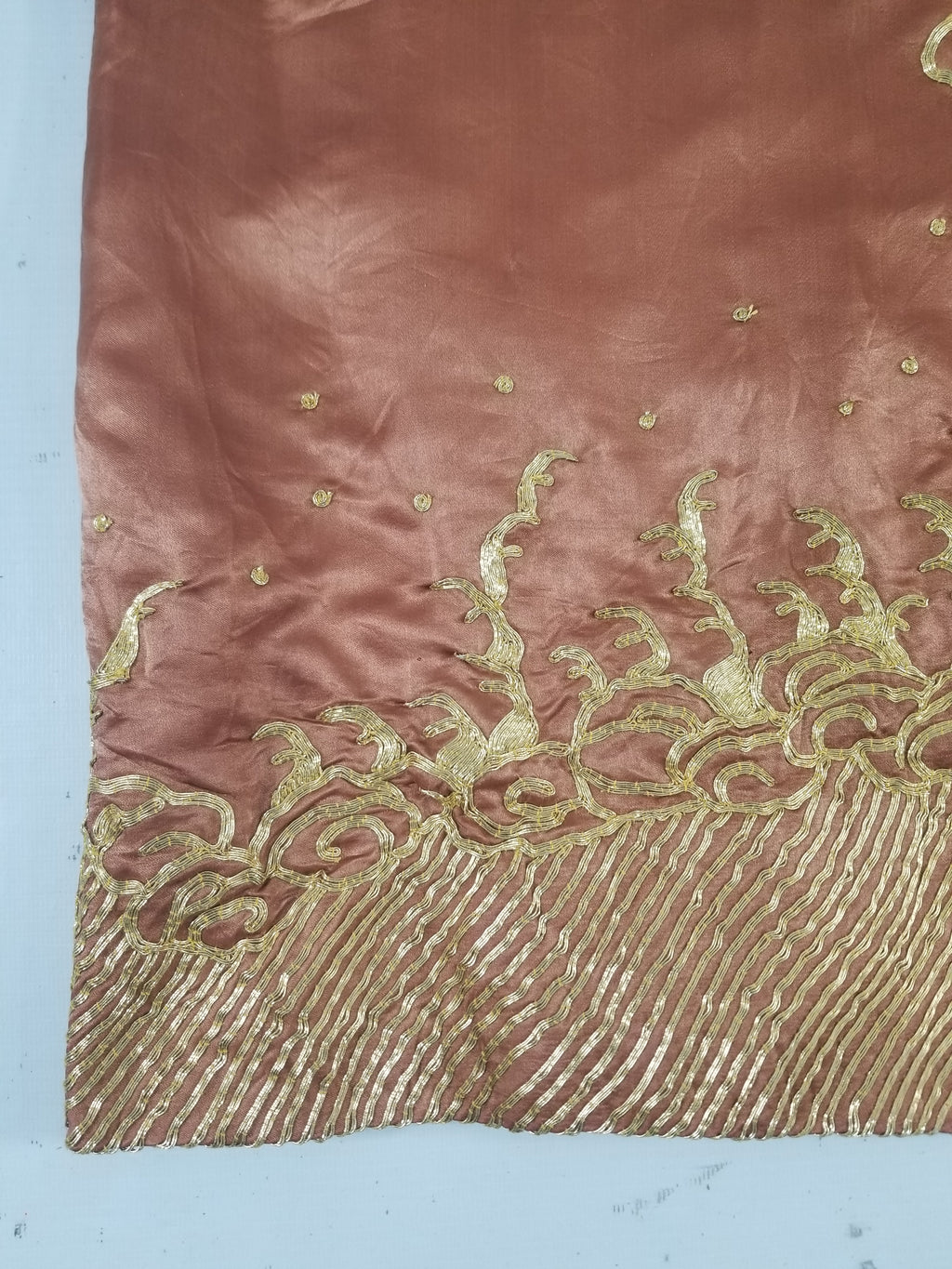 Vintage Chinese Gold Metallic Embroidered Imperial Dragon Silk Kimono Robe