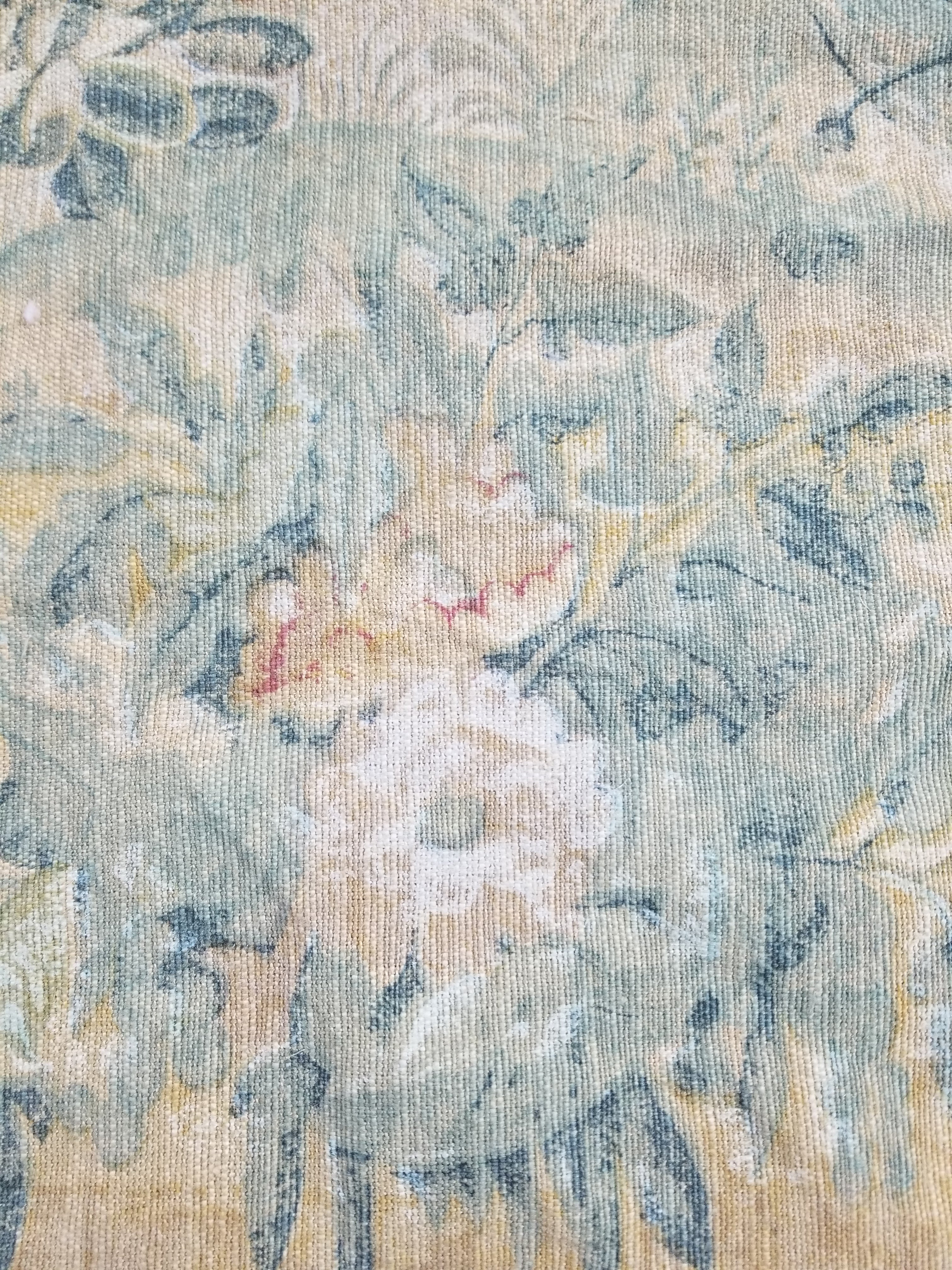Antique European Verdure Birds & Fountain Jacquard Woven Tapestry 179x141cm