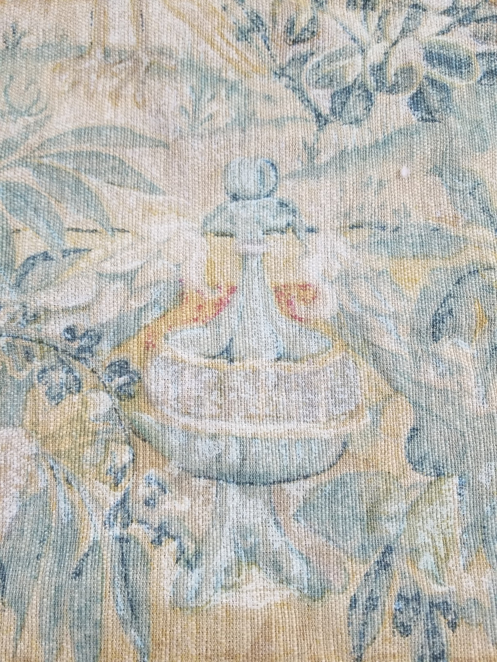 Antique European Verdure Birds & Fountain Jacquard Woven Tapestry 179x141cm