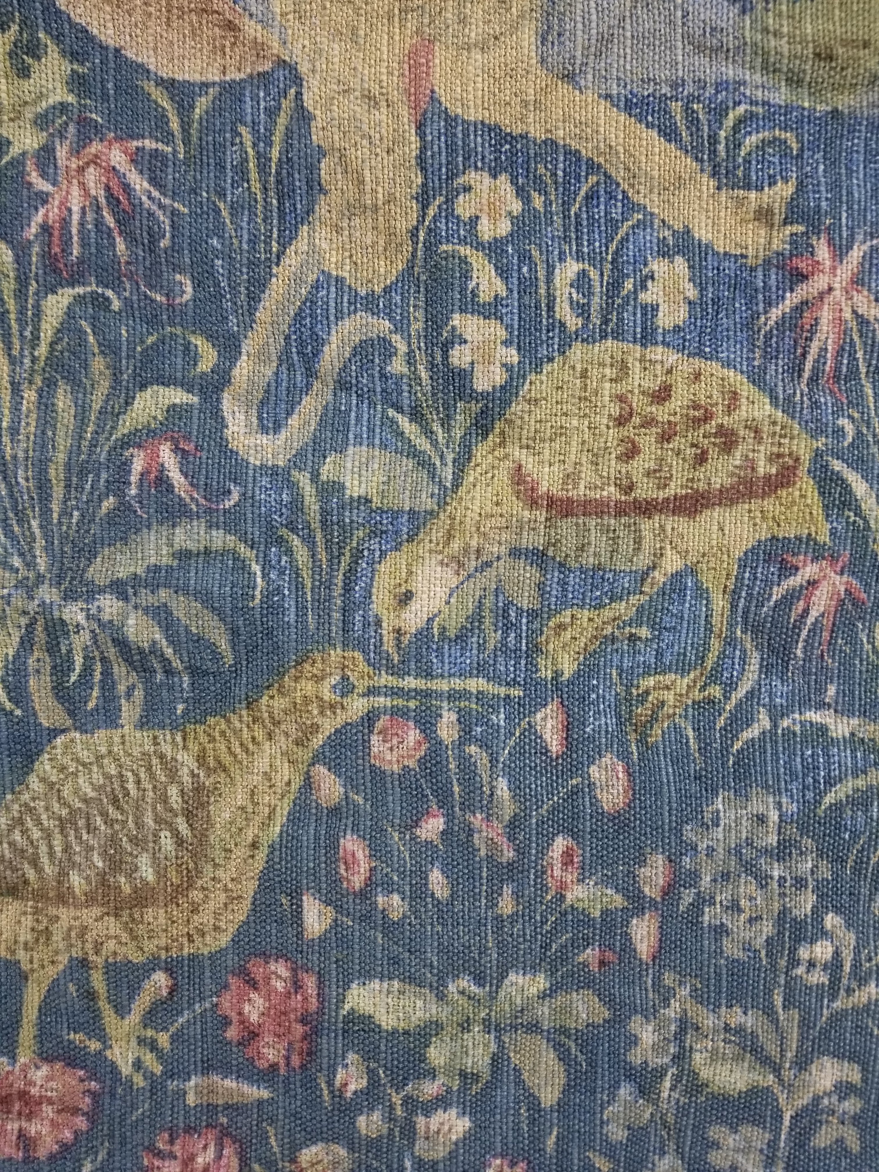 Antique European Medieval Lady & Unicorn Jacquard Woven Tapestry 201x141cm