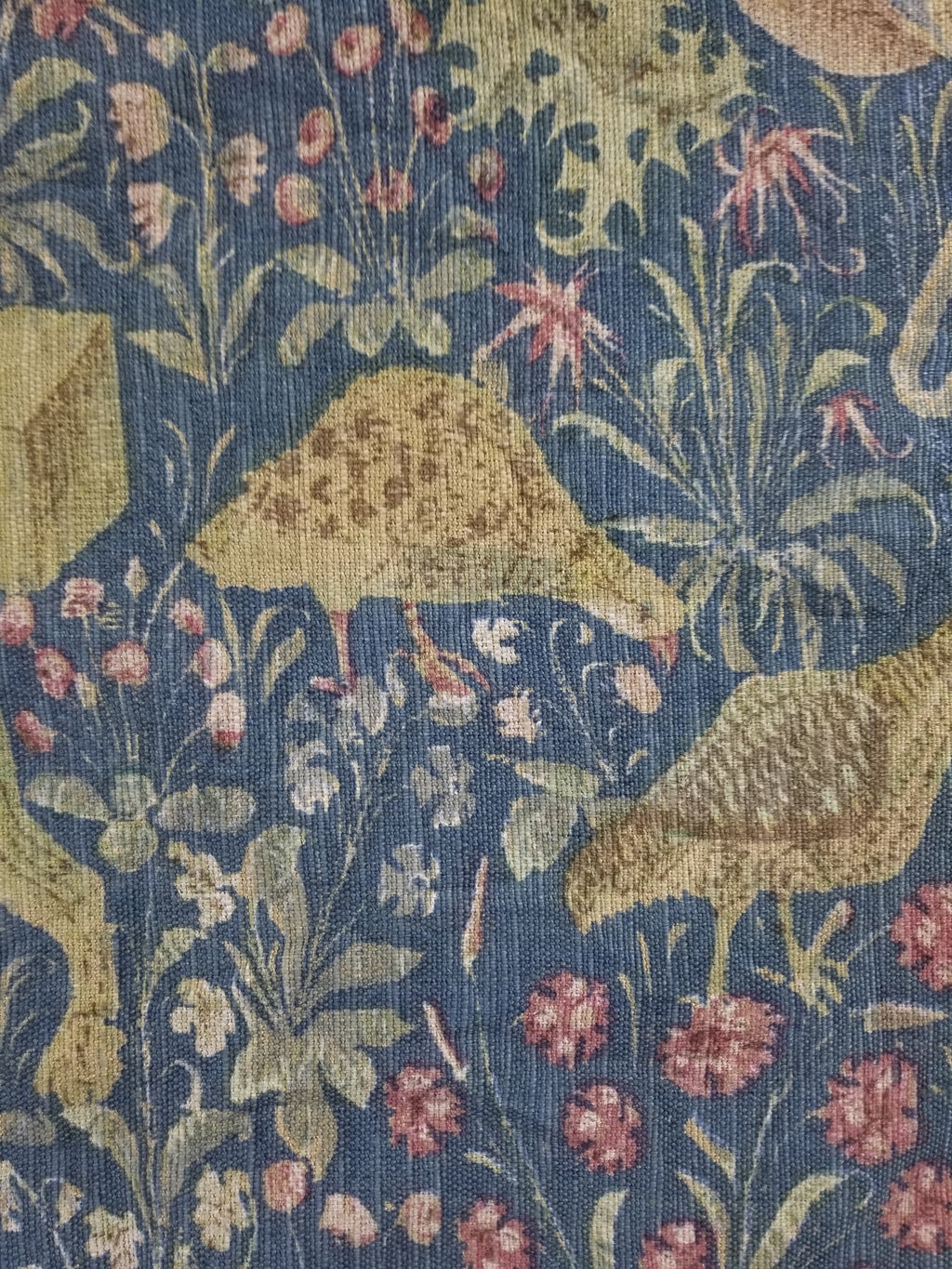 Antique European Medieval Lady & Unicorn Jacquard Woven Tapestry 201x141cm