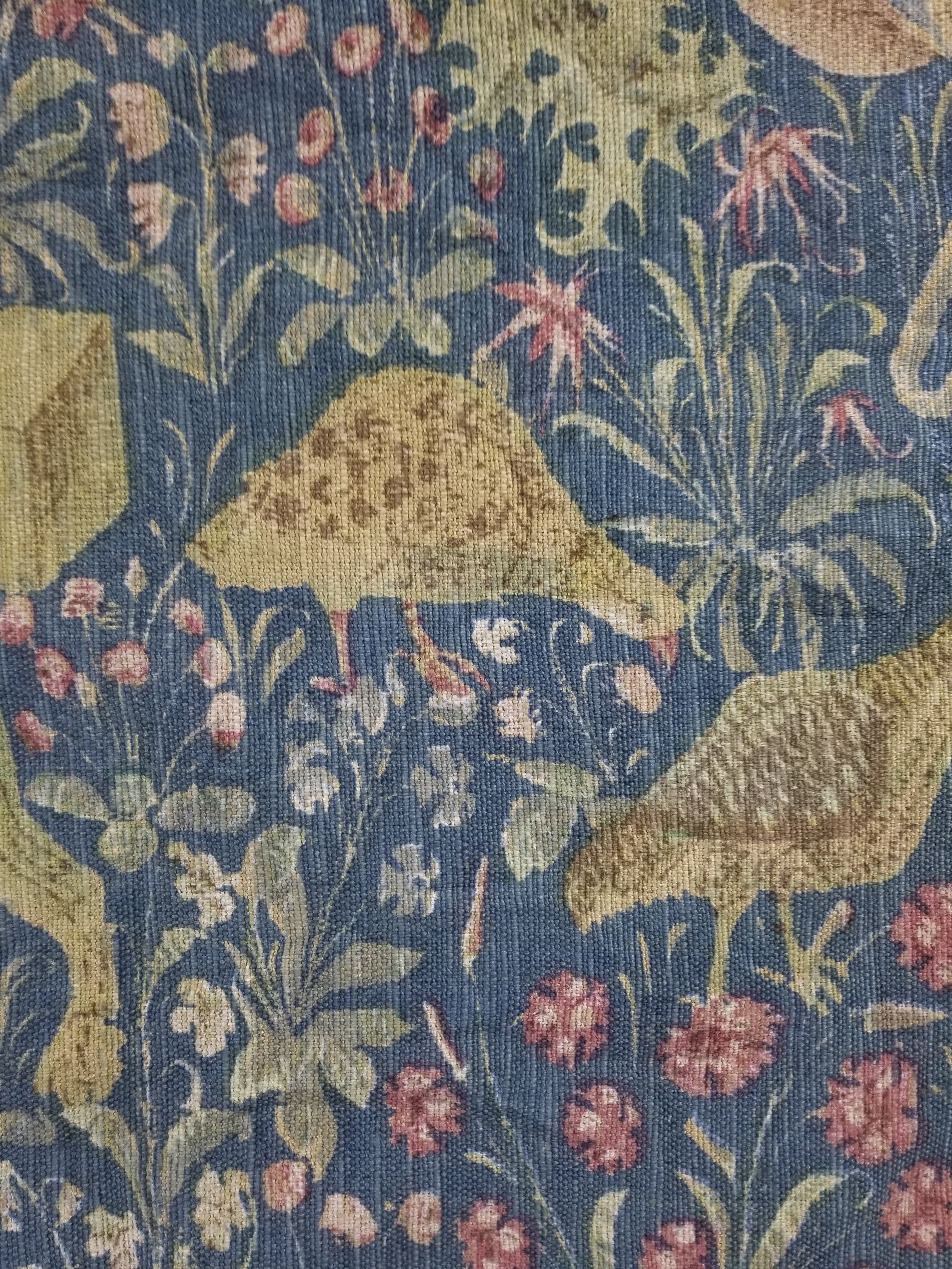 Antique European Medieval Lady & Unicorn Jacquard Woven Tapestry 201x141cm