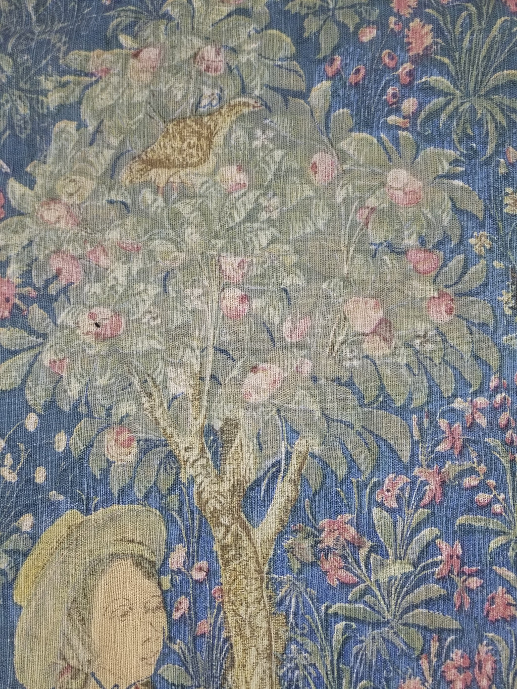 Antique European Medieval Lady & Unicorn Jacquard Woven Tapestry 201x141cm