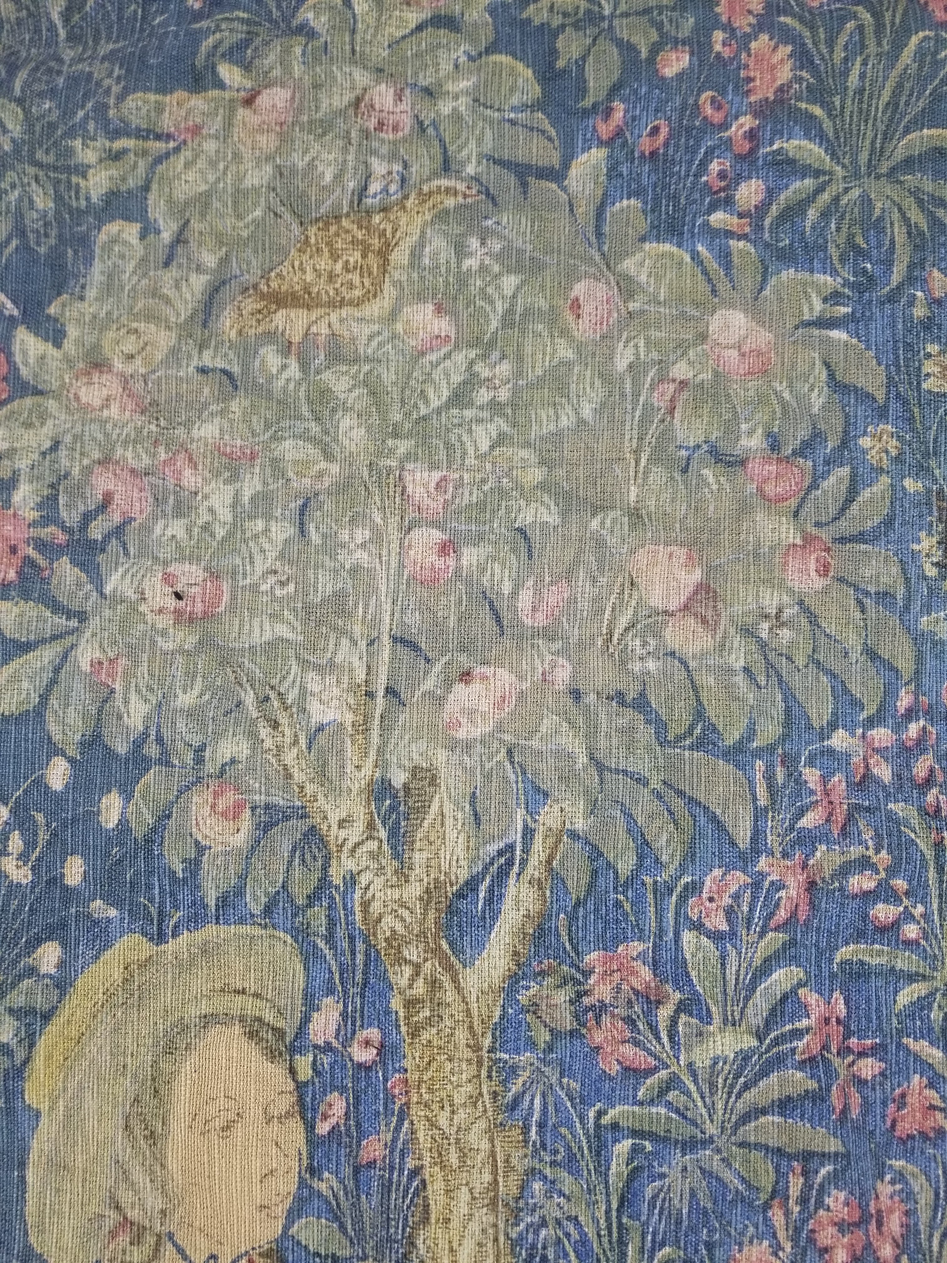 Antique European Medieval Lady & Unicorn Jacquard Woven Tapestry 201x141cm