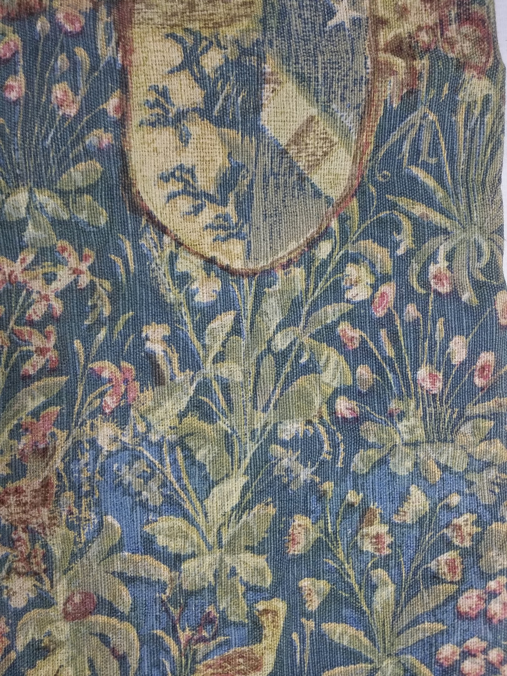 Antique European Medieval Lady & Unicorn Jacquard Woven Tapestry 201x141cm