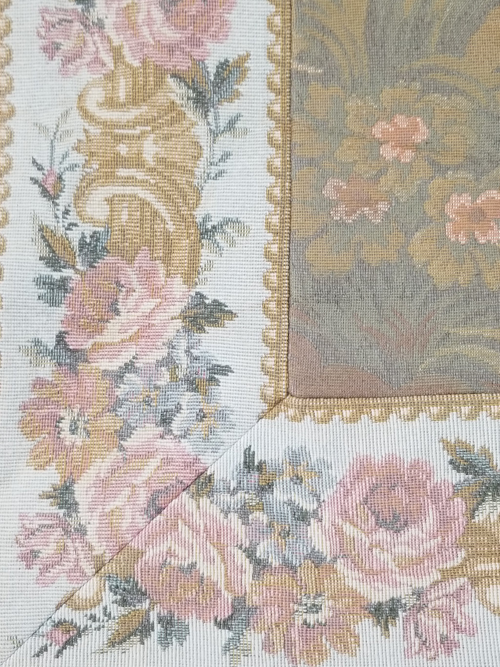 Vintage French Jacquard Woven Romantic Garden Scene Wall Hanging Tapestry 171x90cm