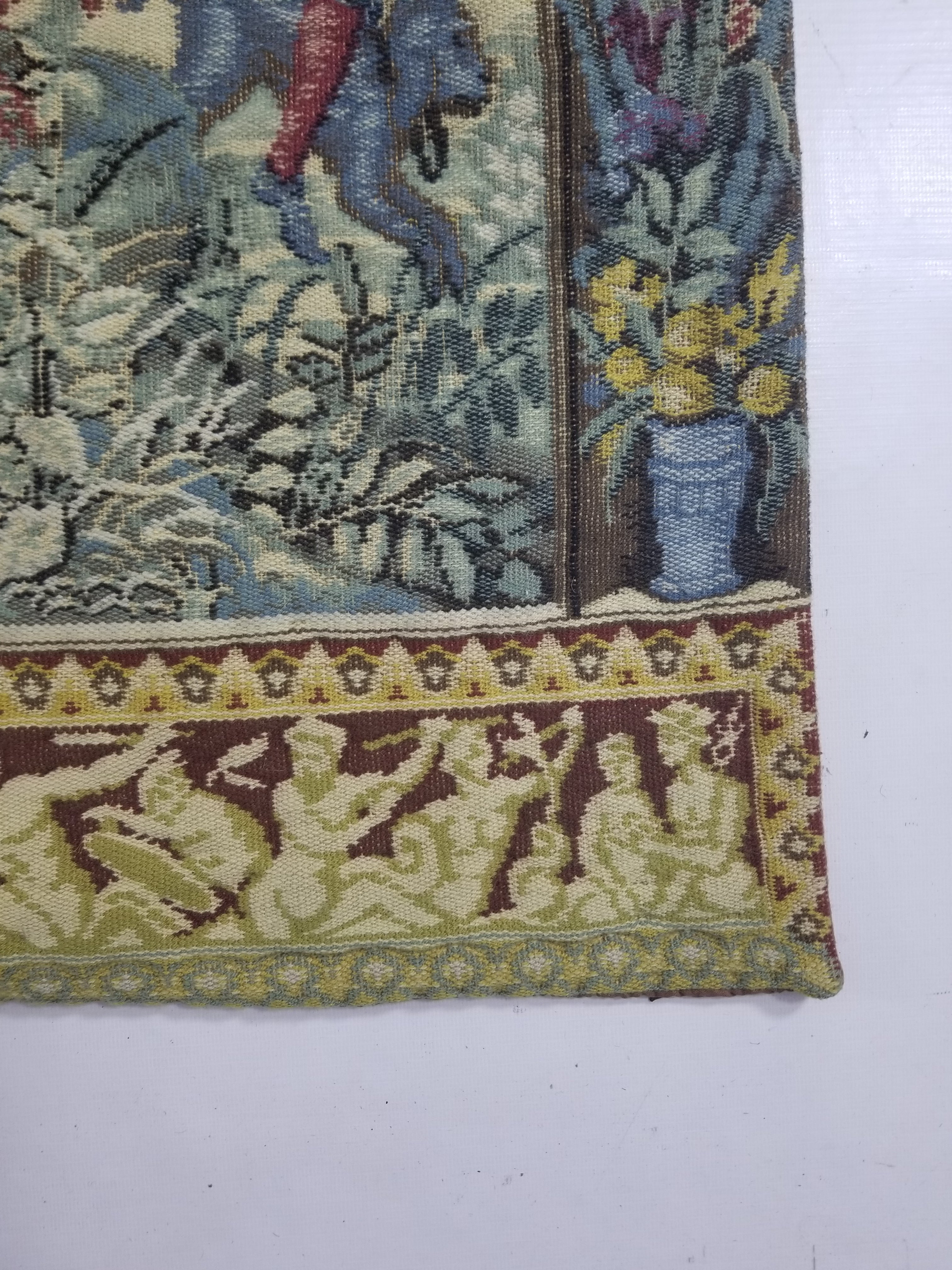 Antique European Handmade Medieval Hunting Scene Tapestry 200x140cm