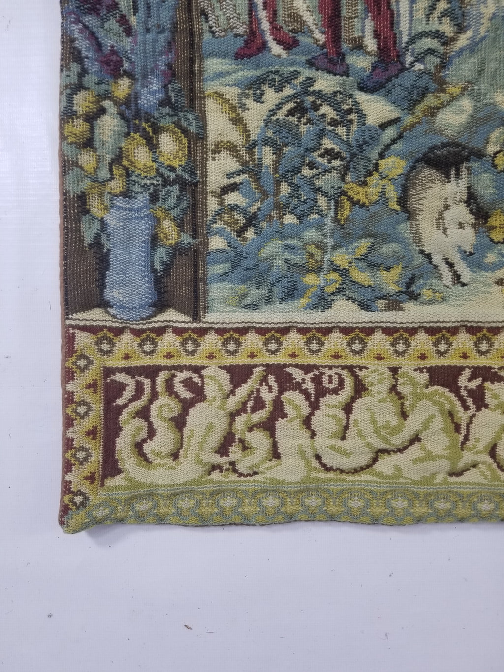Antique European Handmade Medieval Hunting Scene Tapestry 200x140cm