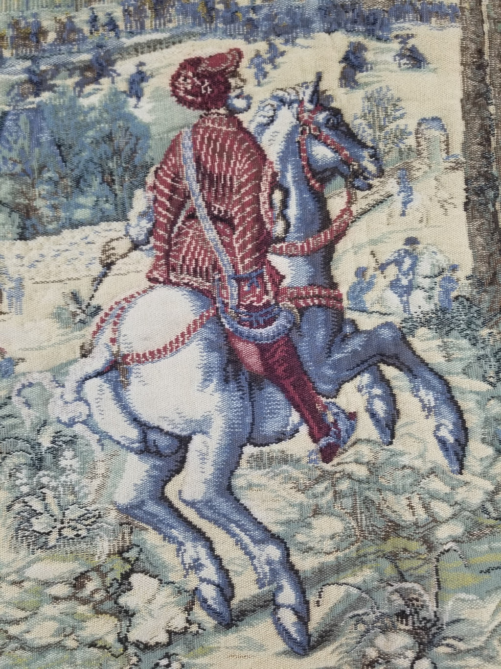Antique European Handmade Medieval Hunting Scene Tapestry 200x140cm