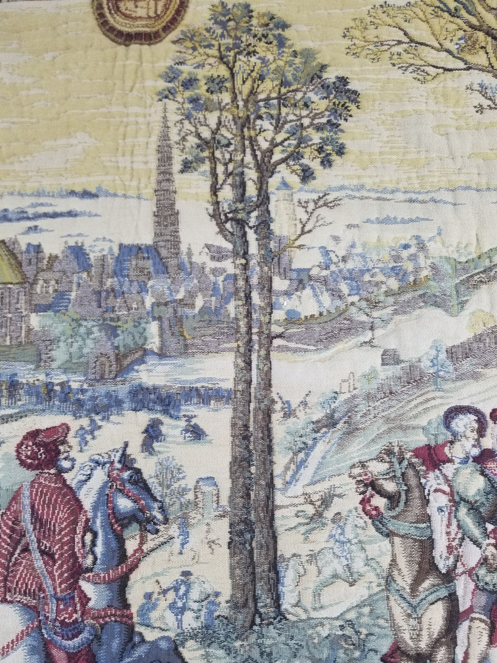 Antique European Handmade Medieval Hunting Scene Tapestry 200x140cm