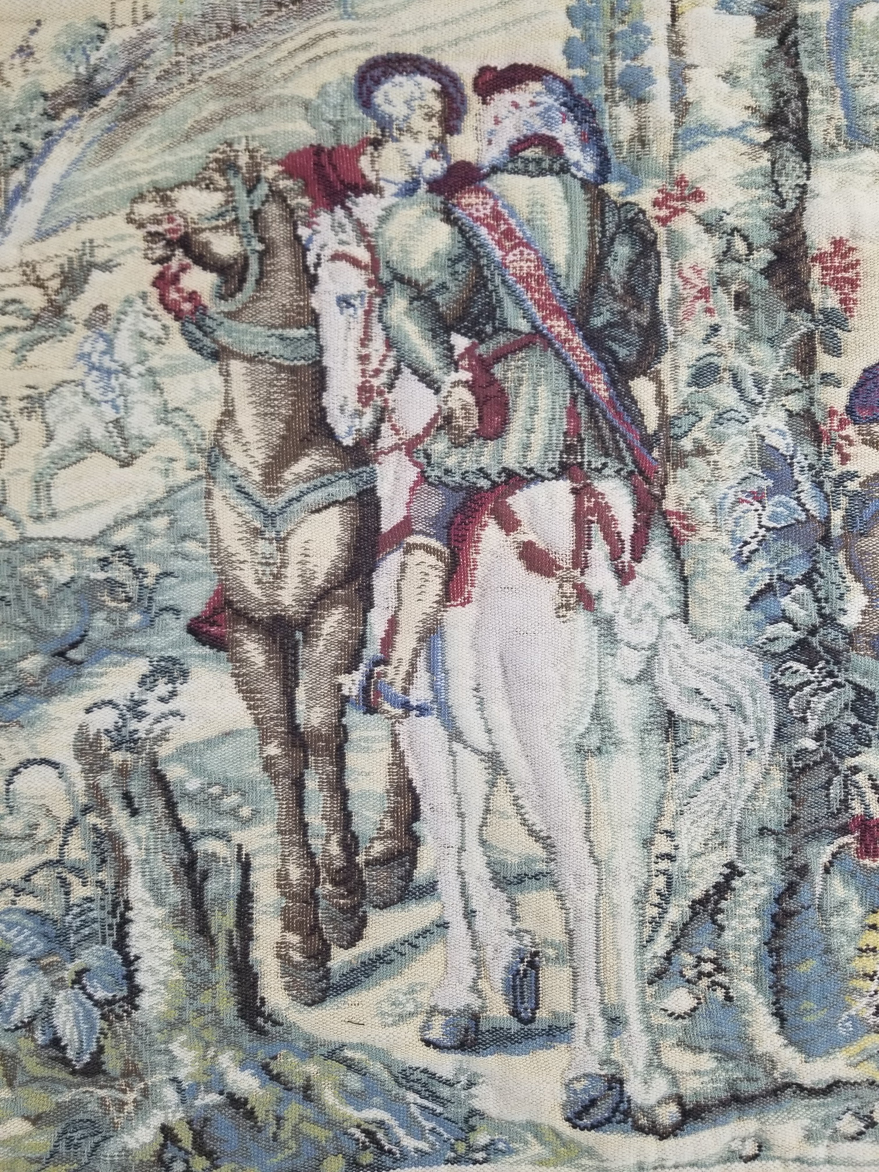 Antique European Handmade Medieval Hunting Scene Tapestry 200x140cm