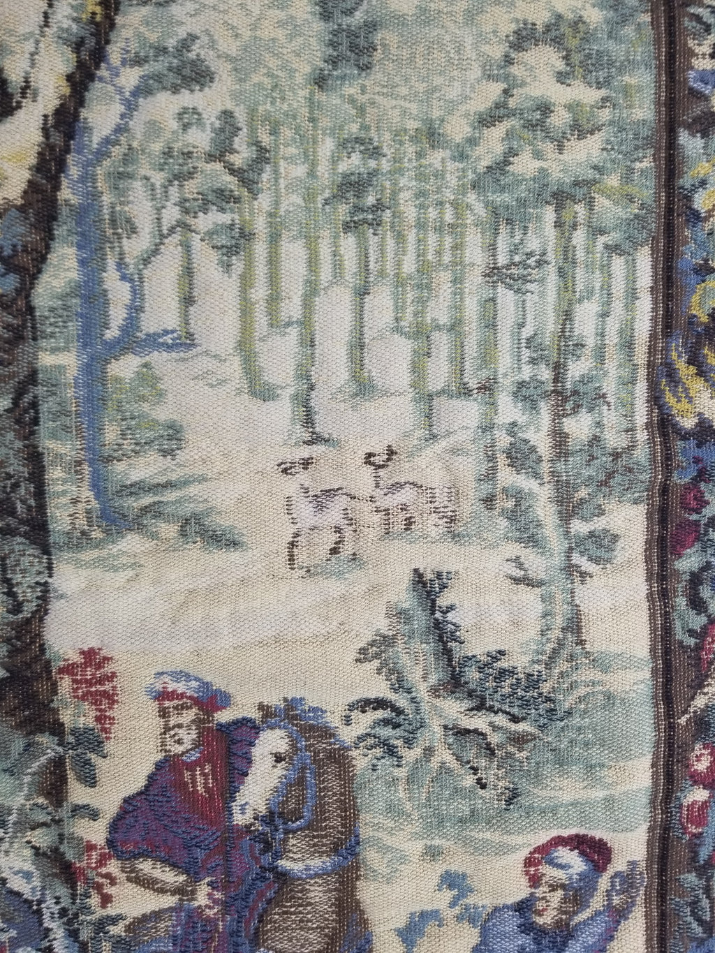 Antique European Handmade Medieval Hunting Scene Tapestry 200x140cm