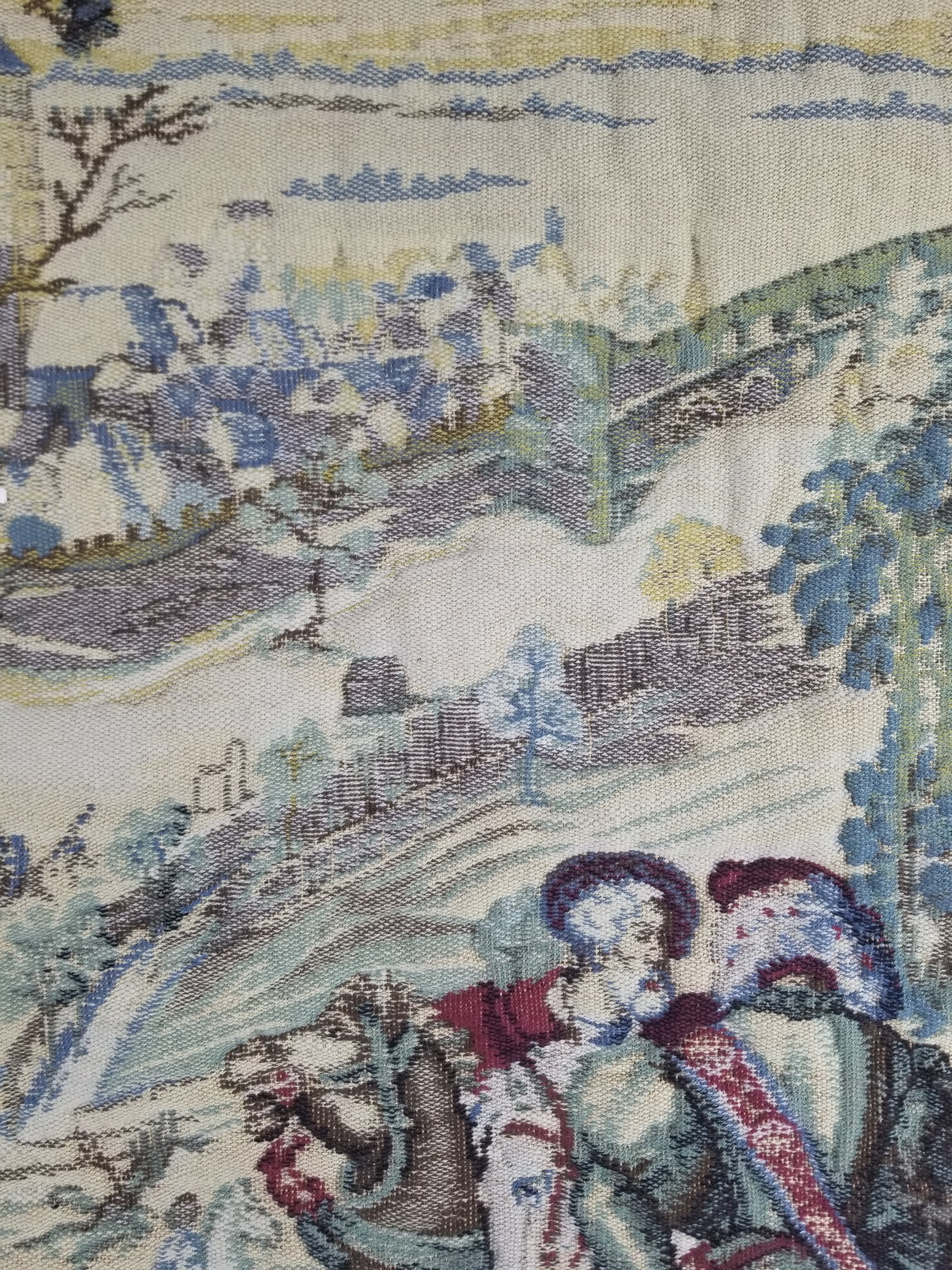 Antique European Handmade Medieval Hunting Scene Tapestry 200x140cm