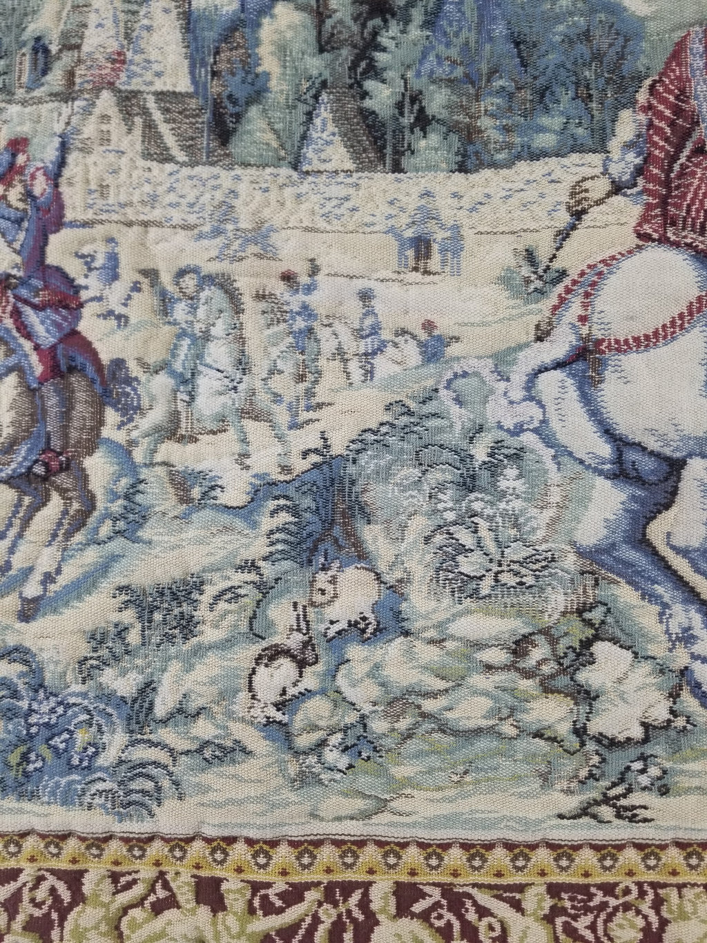 Antique European Handmade Medieval Hunting Scene Tapestry 200x140cm