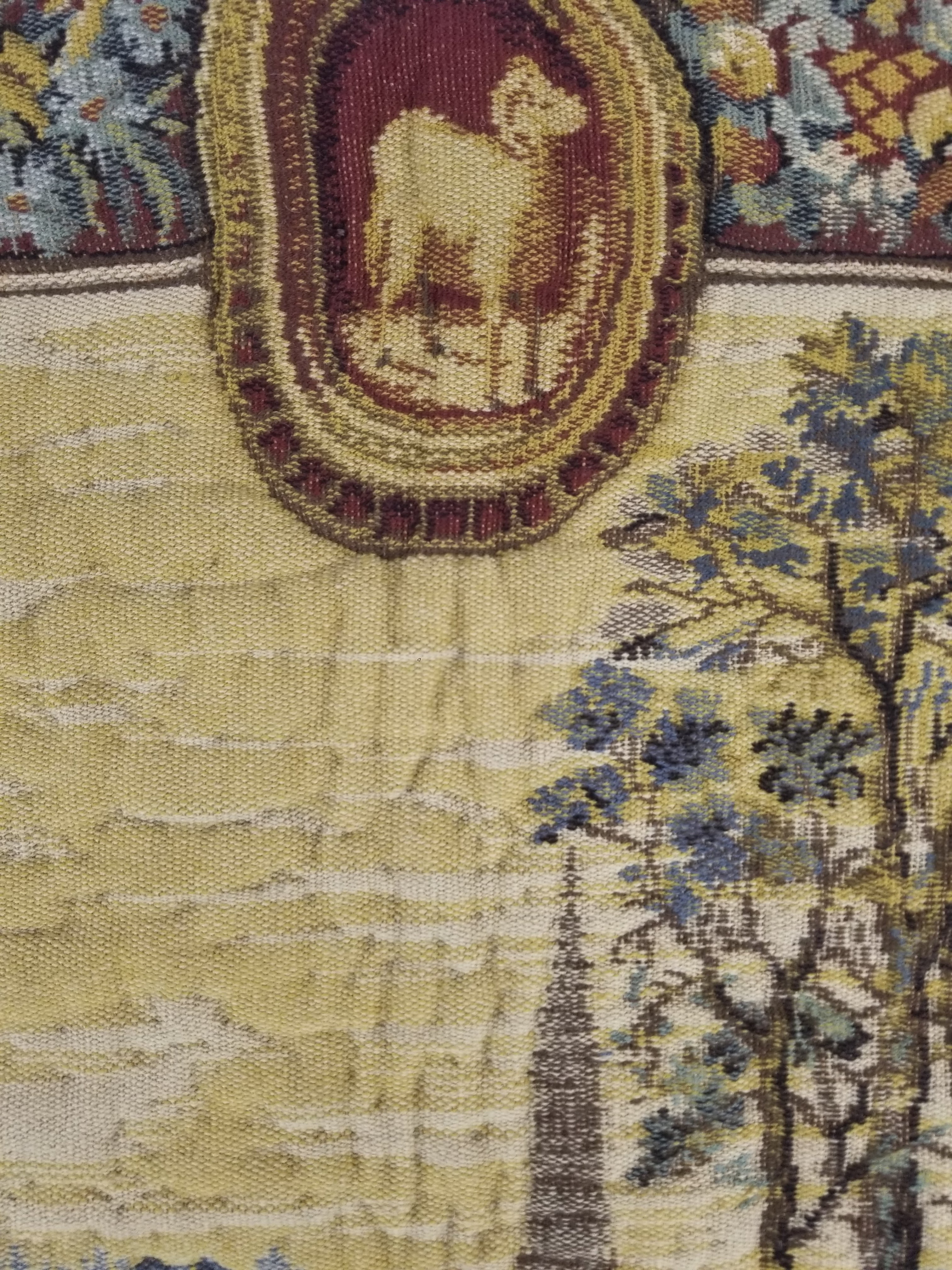 Antique European Handmade Medieval Hunting Scene Tapestry 200x140cm