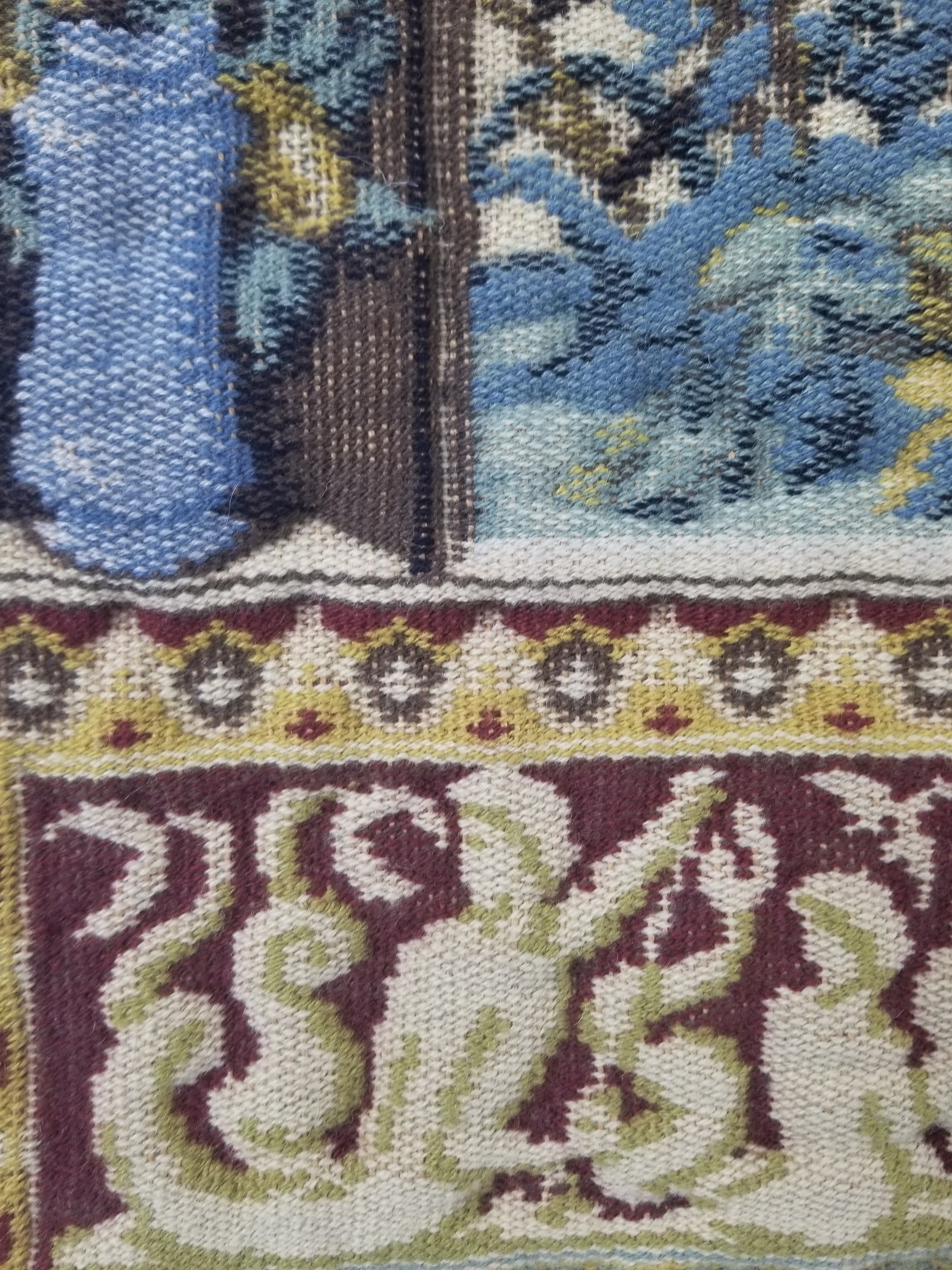 Antique European Handmade Medieval Hunting Scene Tapestry 200x140cm