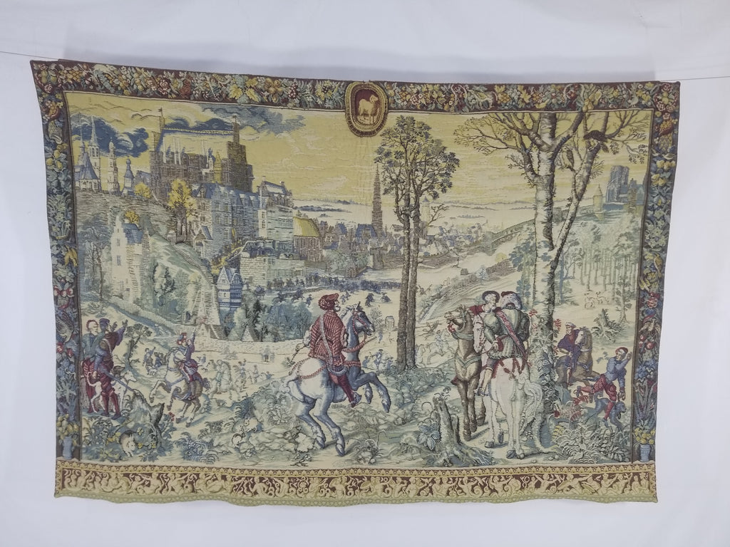 Antique European Handmade Medieval Hunting Scene Tapestry 200x140cm