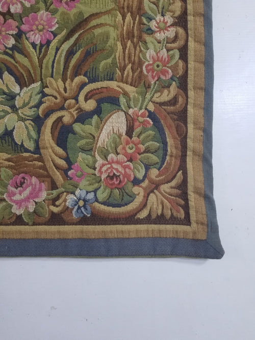 Antique French Rococo Romantic Scene Jacquard Woven Tapestry 195x1378cm