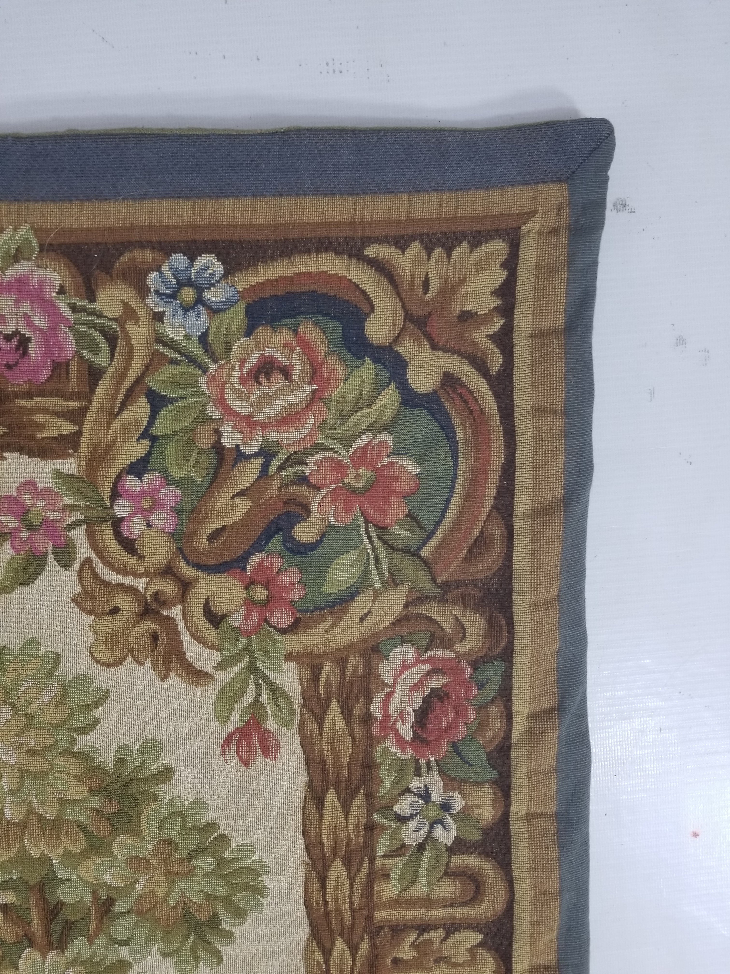 Antique French Rococo Romantic Scene Jacquard Woven Tapestry 195x1378cm