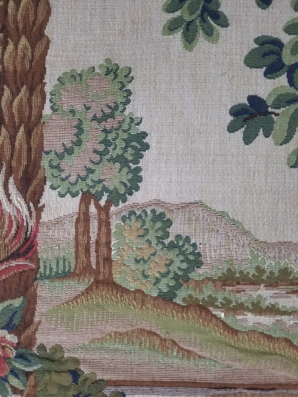 Antique French Rococo Romantic Scene Jacquard Woven Tapestry 195x1378cm