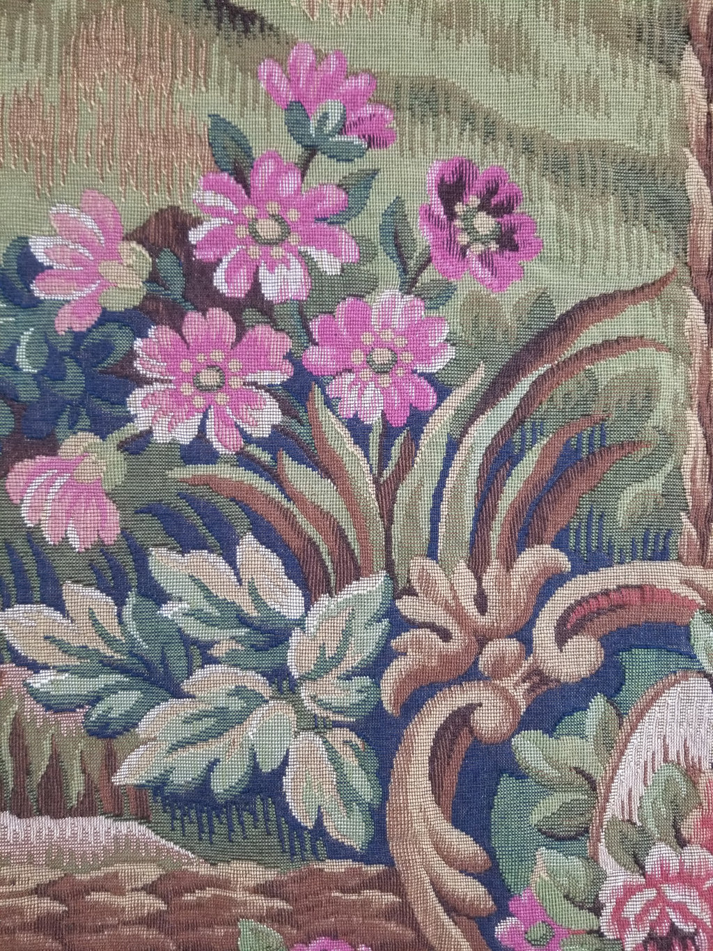 Antique French Rococo Romantic Scene Jacquard Woven Tapestry 195x1378cm
