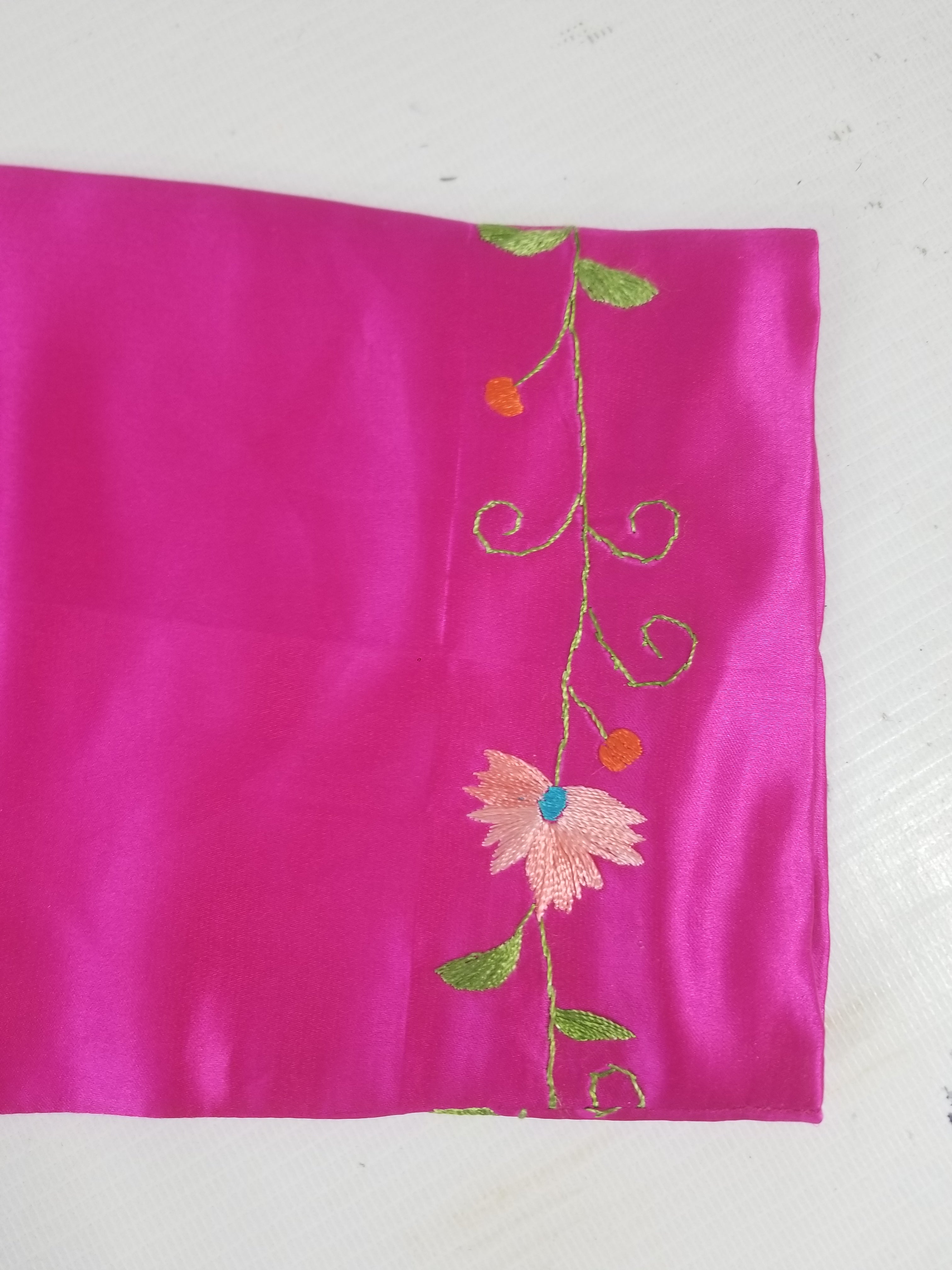 Antique Traditional Chinese Hand Embroidered Floral & Phoenix Motif Silk Coat