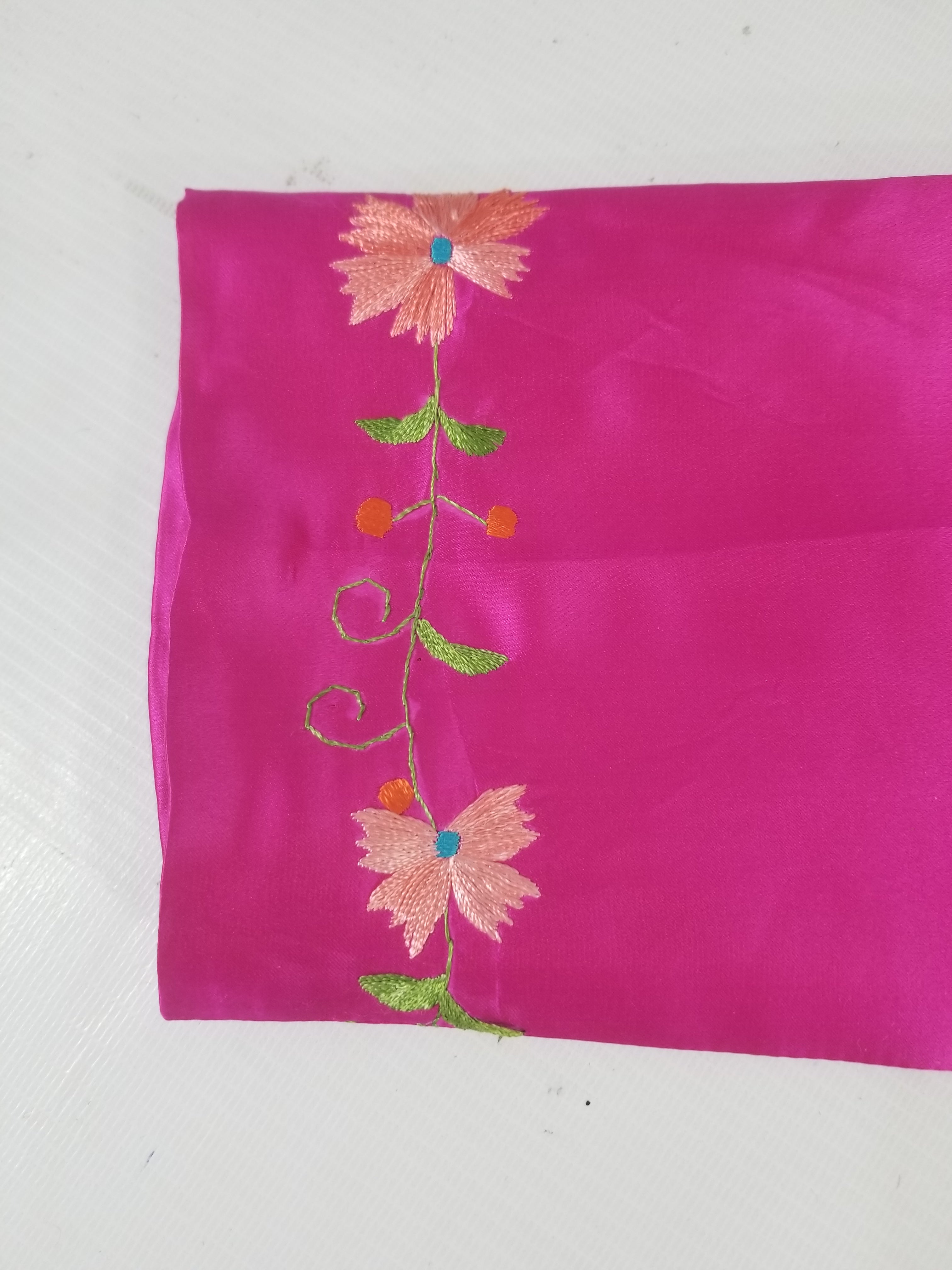 Antique Traditional Chinese Hand Embroidered Floral & Phoenix Motif Silk Coat