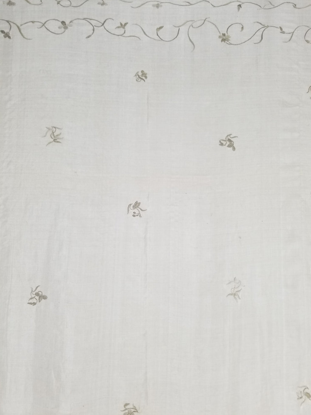 Antique Chinese Silk Hand Embroidered Floral Elizabeth Piano Shawl 168x162cm