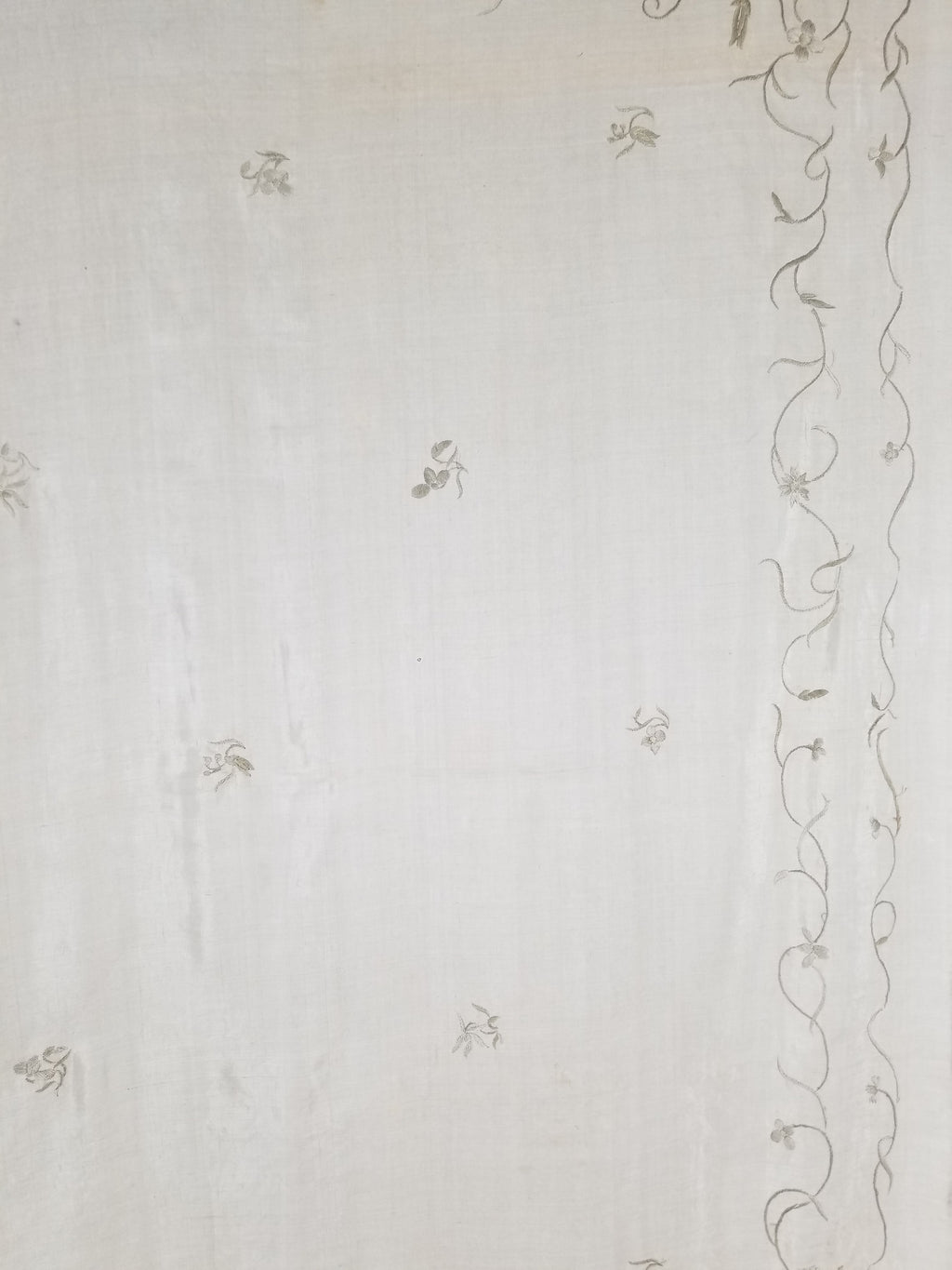 Antique Chinese Silk Hand Embroidered Floral Elizabeth Piano Shawl 168x162cm