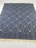 Vintage American Mid 19thC Jacquard-Loomed Reversible Wool Coverlet 238x194cm