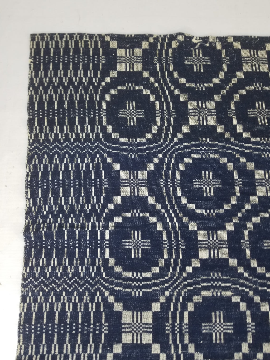 Vintage American Mid 19thC Jacquard-Loomed Reversible Wool Coverlet 238x194cm