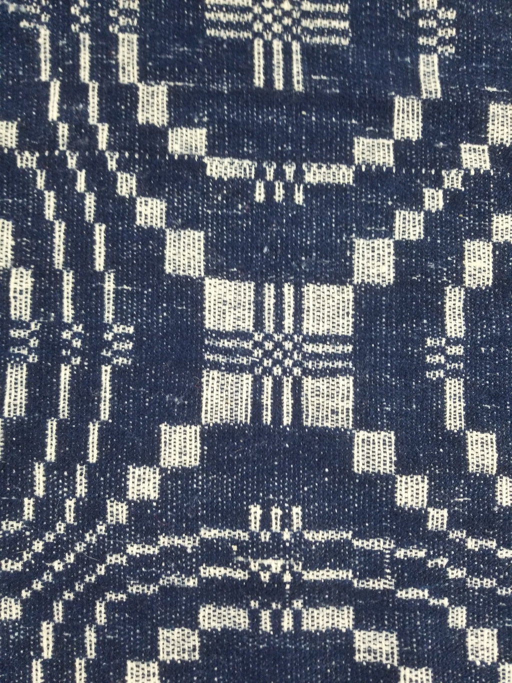 Vintage American Mid 19thC Jacquard-Loomed Reversible Wool Coverlet 238x194cm