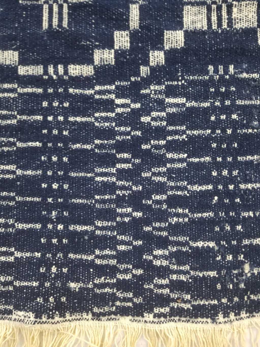 Vintage American Mid 19thC Jacquard-Loomed Reversible Wool Coverlet 238x194cm