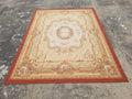Antique French Aubusson Ornate Floral Wool Area Rug 355x257cm