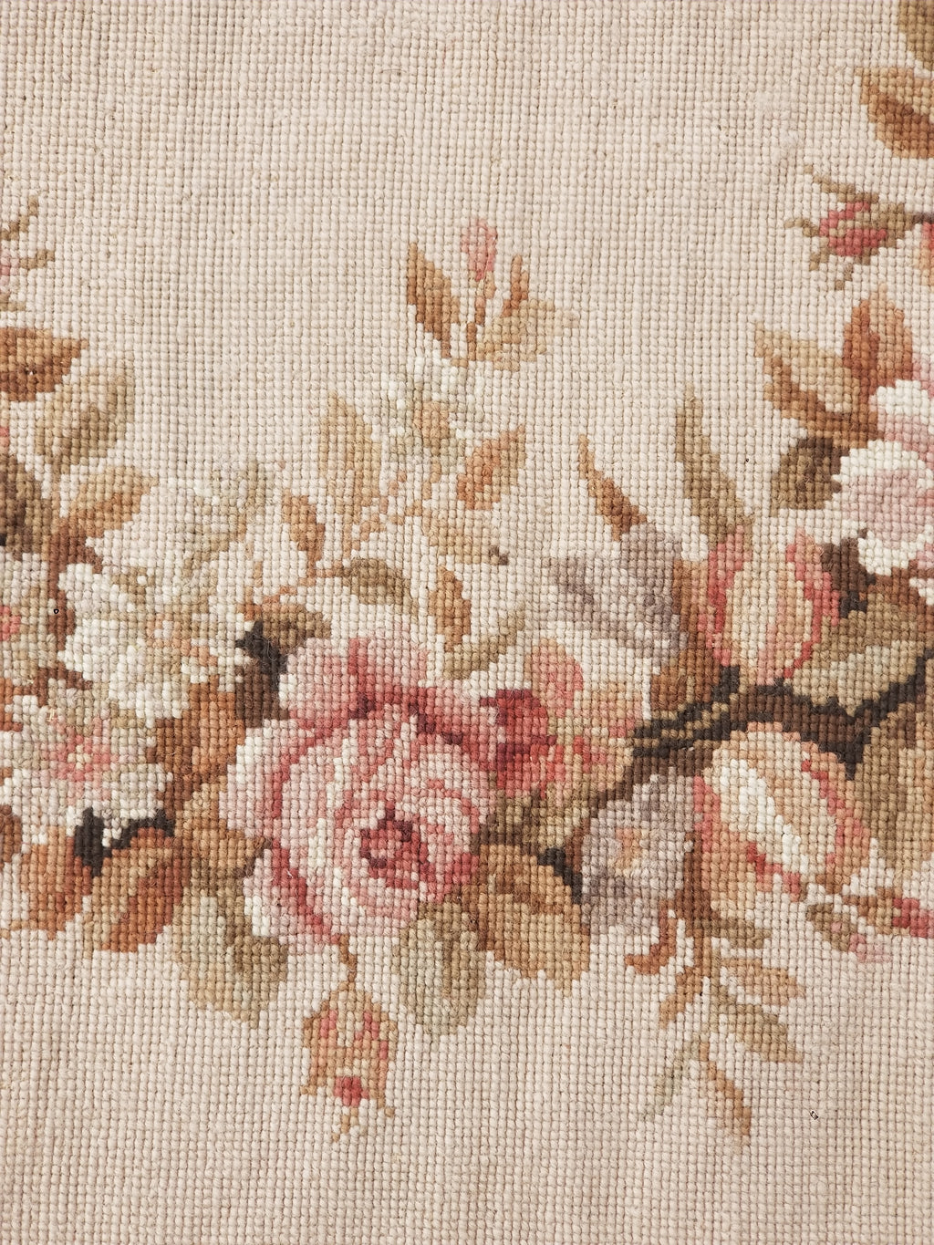 Antique French Aubusson Ornate Floral Wool Area Rug 355x257cm