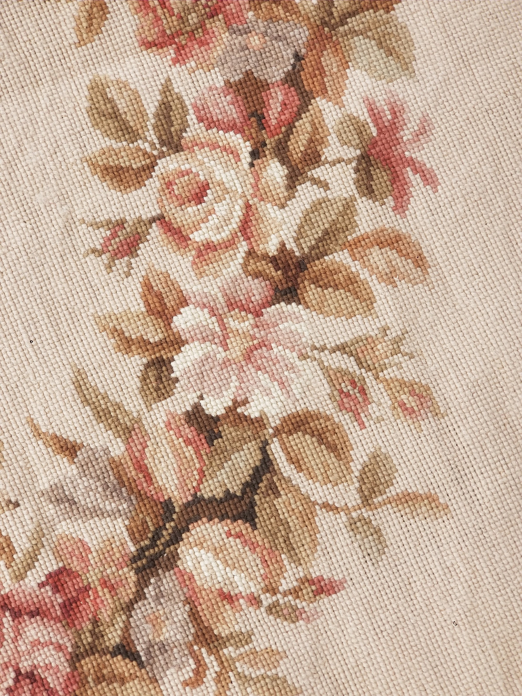Antique French Aubusson Ornate Floral Wool Area Rug 355x257cm